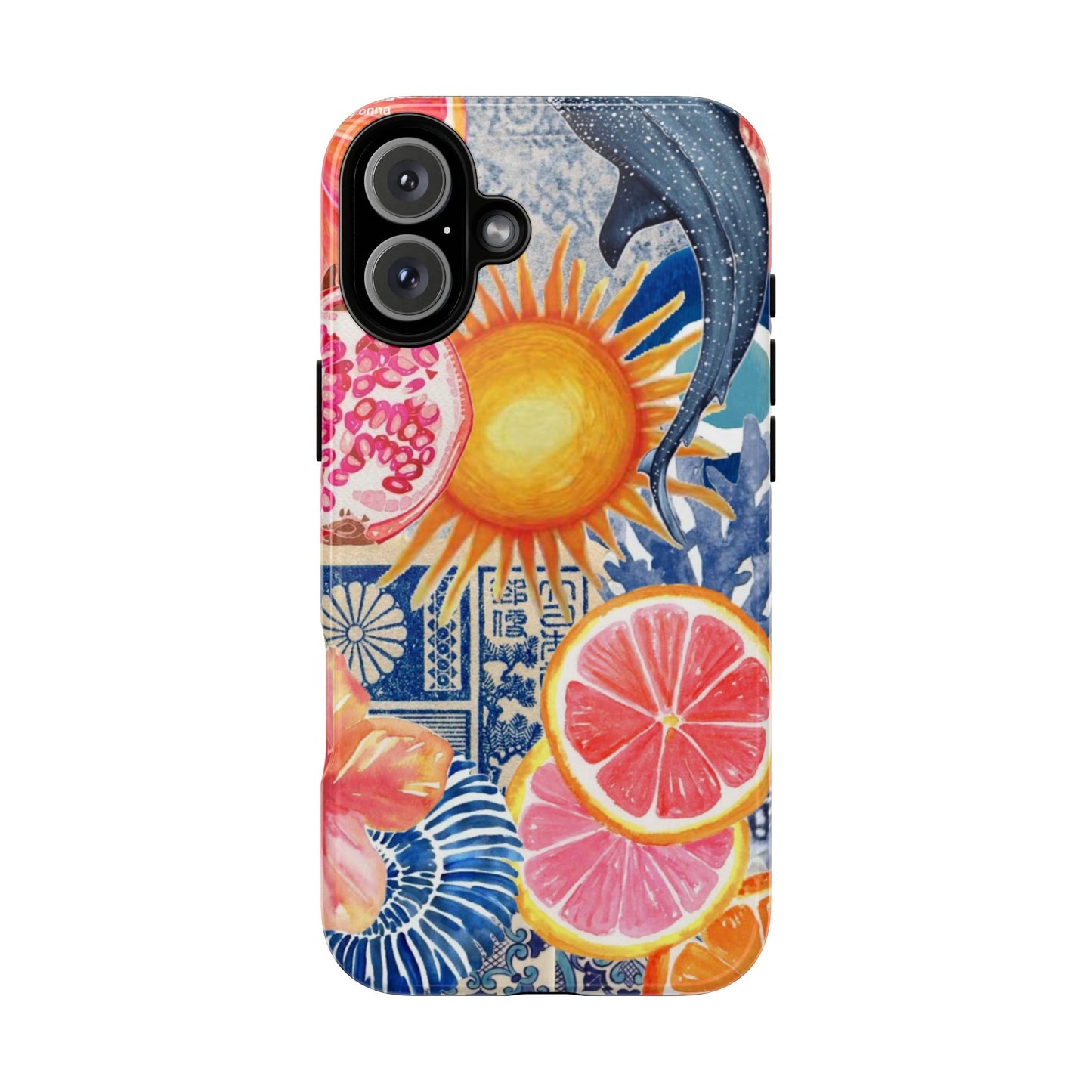 Tough Cases — Tropical Citrus Sun & Dolphin Phone Case
