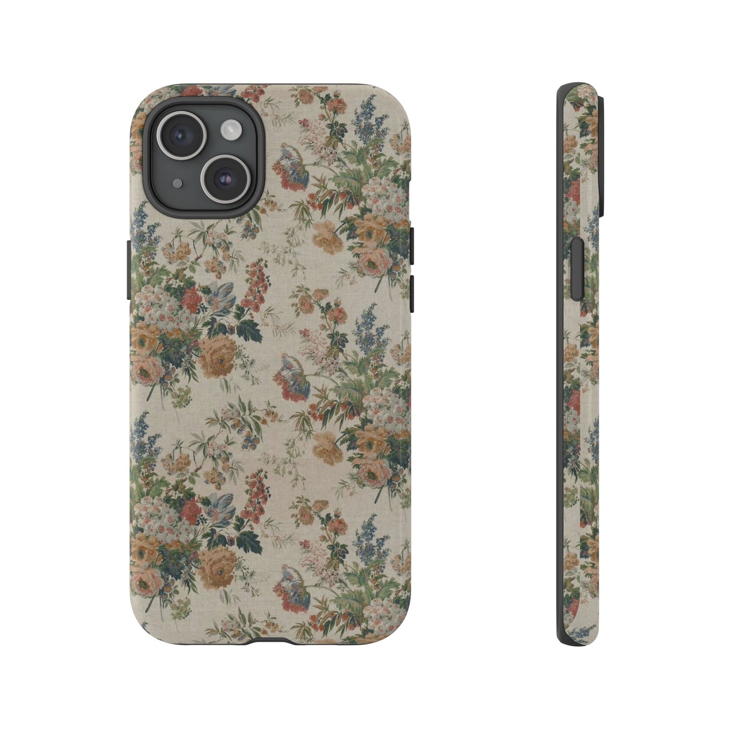 Floral Vintage Tough Phone Case – Antique Rose Pattern