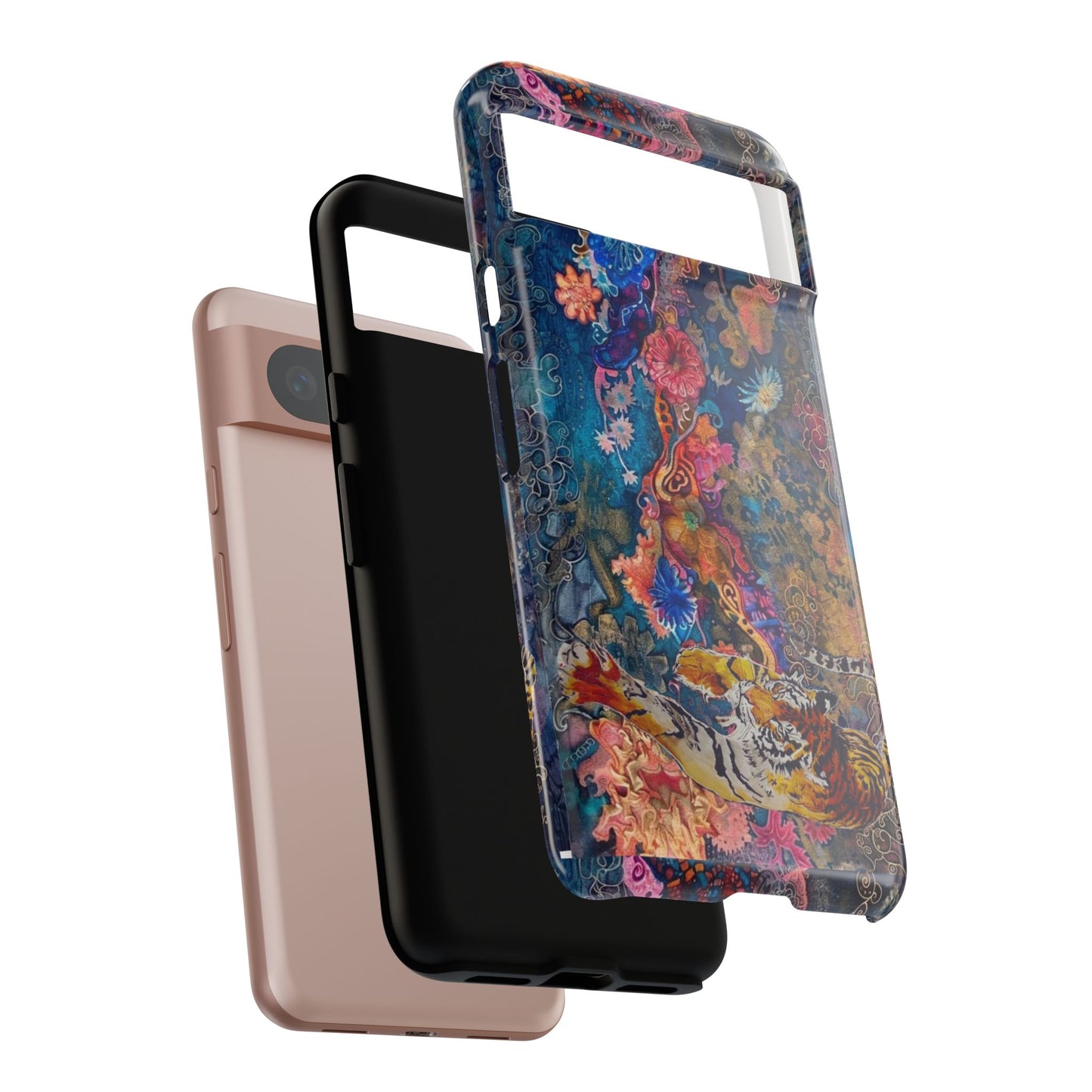 Phone Case - Colorful Floral Tiger Tough Case