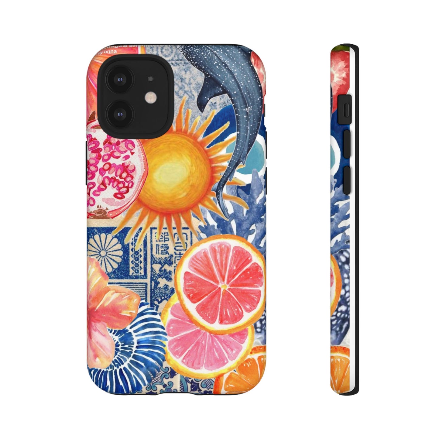 Tough Cases — Tropical Citrus Sun & Dolphin Phone Case