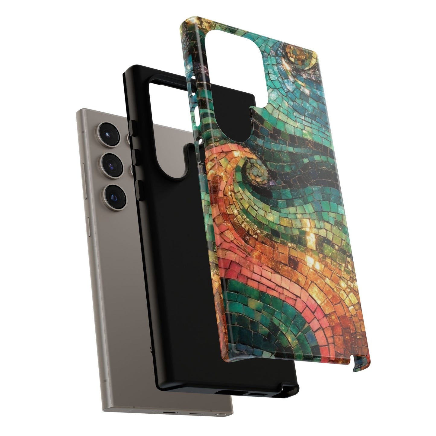 Mosaic Wave Phone Case – Colorful Artistic Tile Design Tough Case