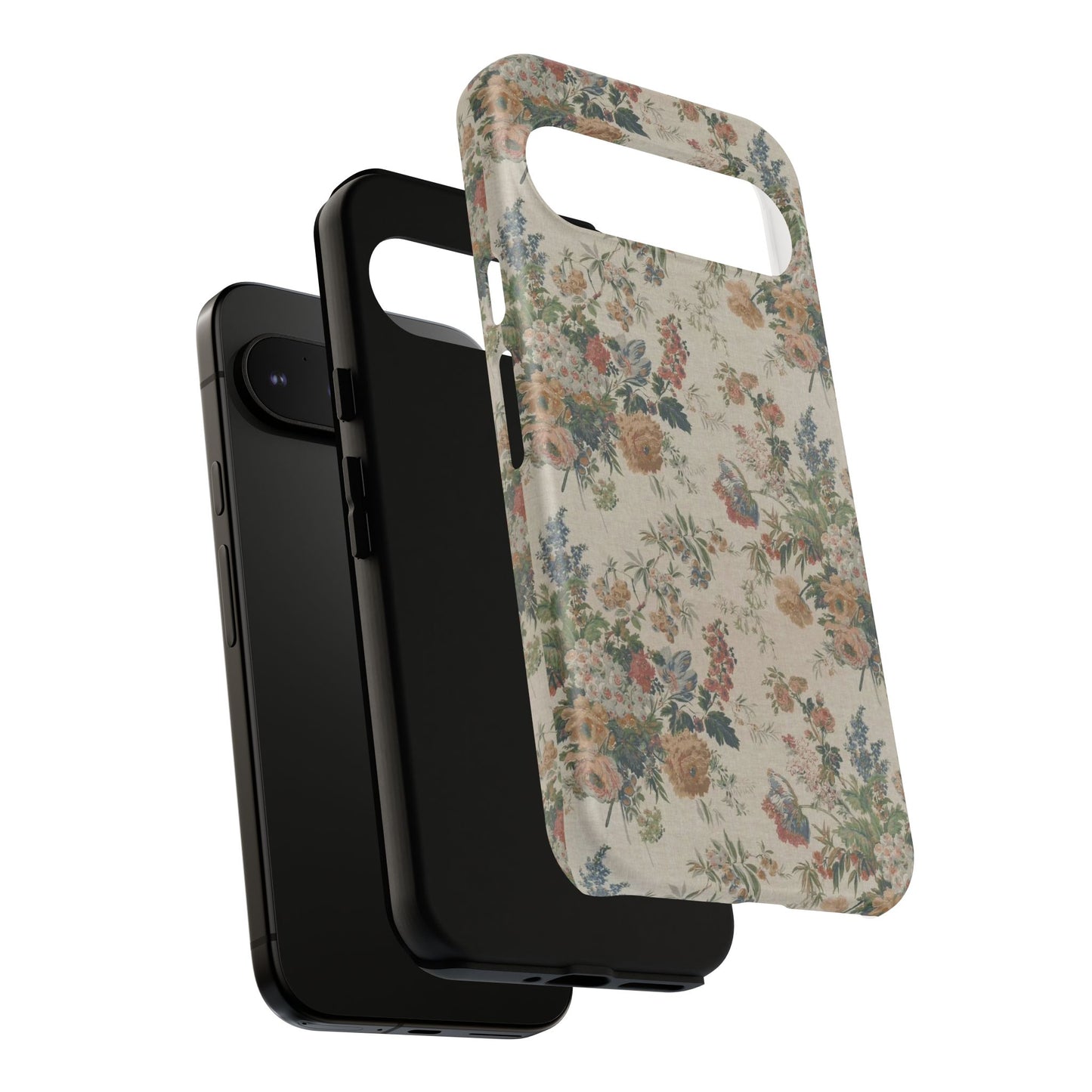 Floral Vintage Tough Phone Case – Antique Rose Pattern