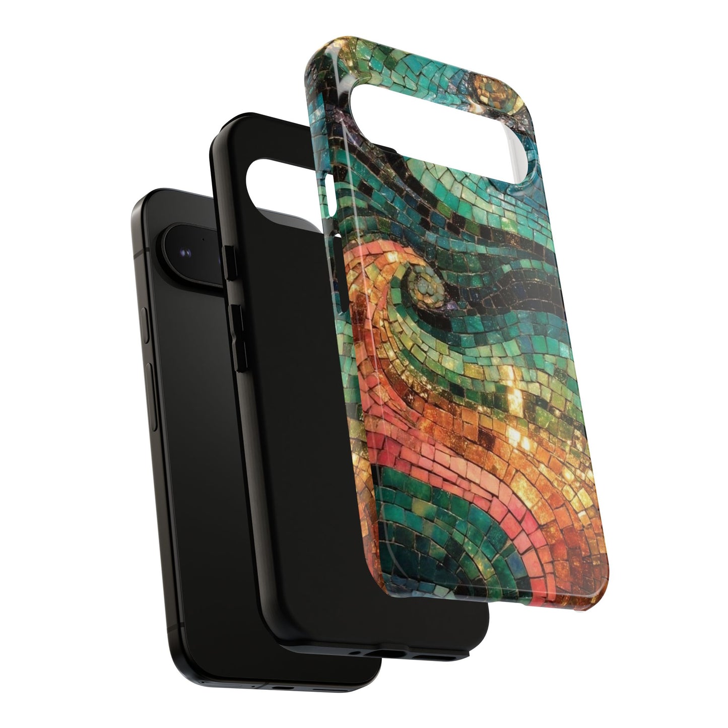 Mosaic Wave Phone Case – Colorful Artistic Tile Design Tough Case