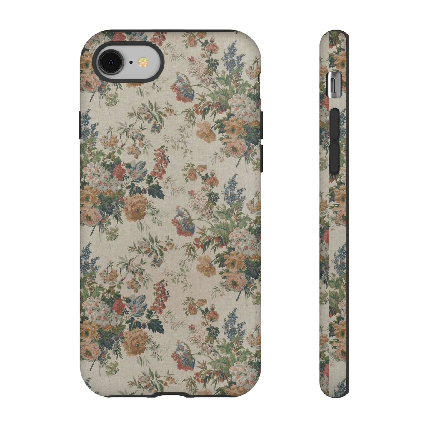 Floral Vintage Tough Phone Case – Antique Rose Pattern