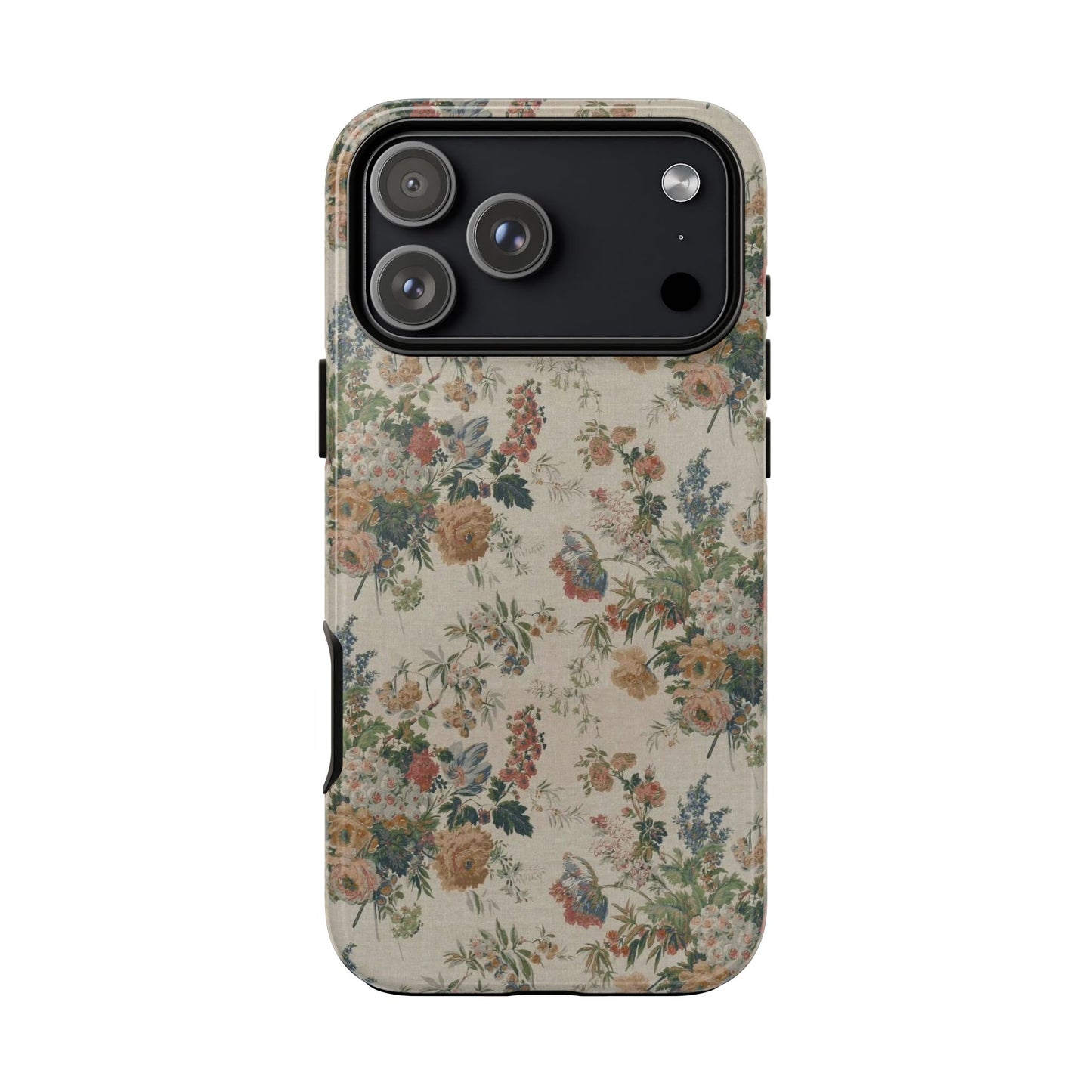 Floral Vintage Tough Phone Case – Antique Rose Pattern