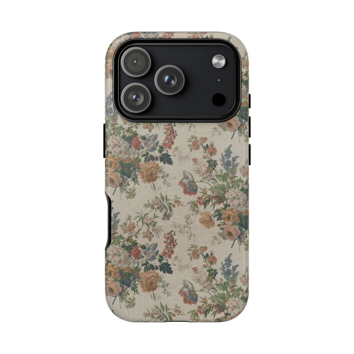 Floral Vintage Tough Phone Case – Antique Rose Pattern
