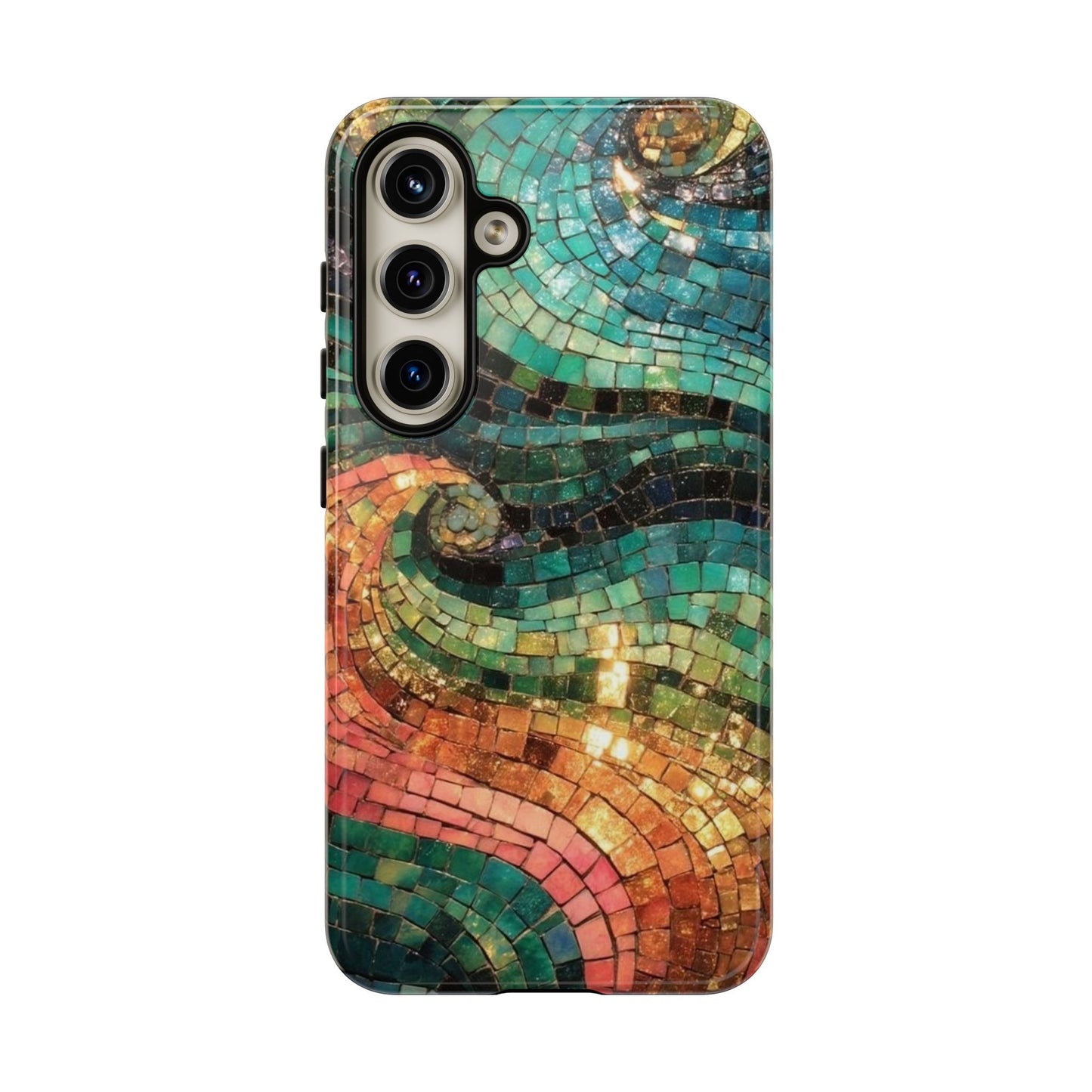Mosaic Wave Phone Case – Colorful Artistic Tile Design Tough Case
