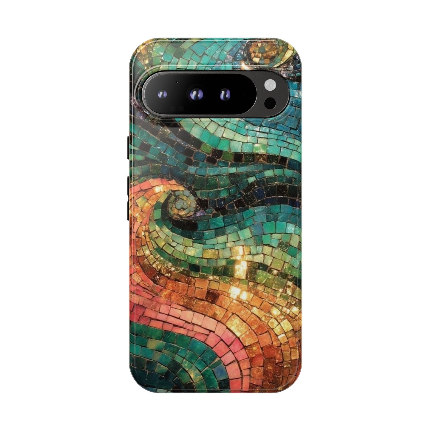 Mosaic Wave Phone Case – Colorful Artistic Tile Design Tough Case