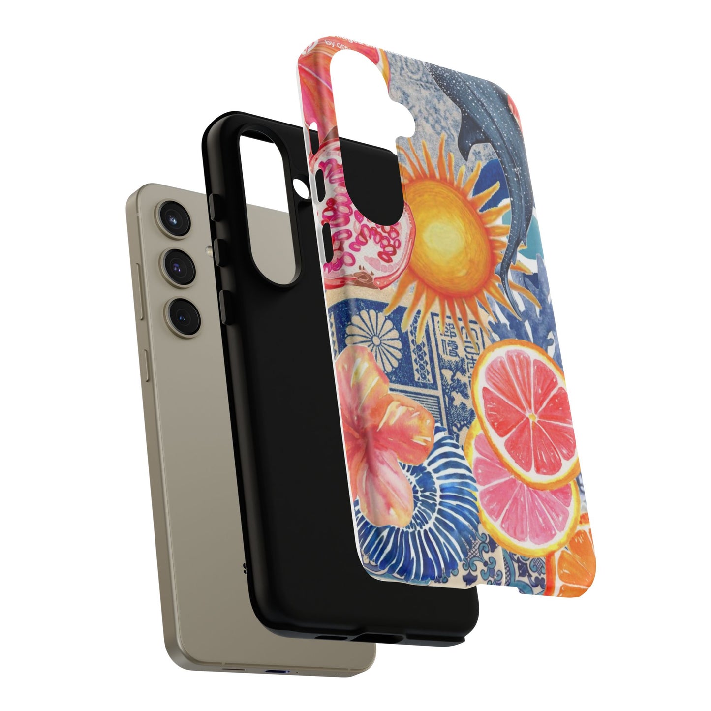 Tough Cases — Tropical Citrus Sun & Dolphin Phone Case