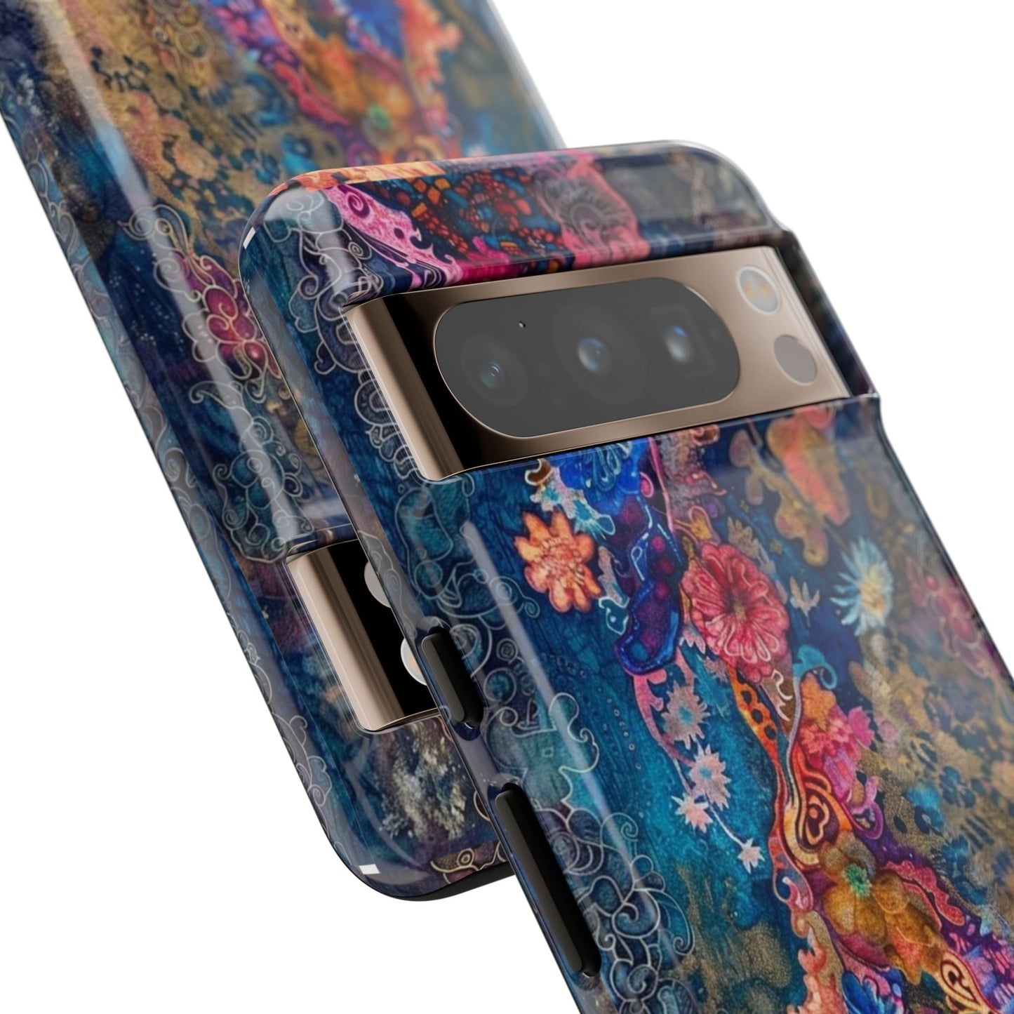 Phone Case - Colorful Floral Tiger Tough Case