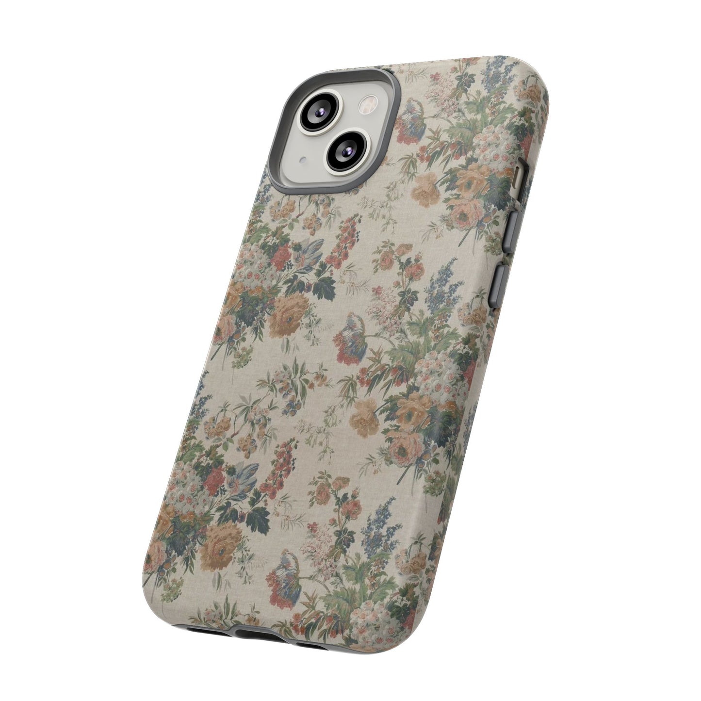 Floral Vintage Tough Phone Case – Antique Rose Pattern