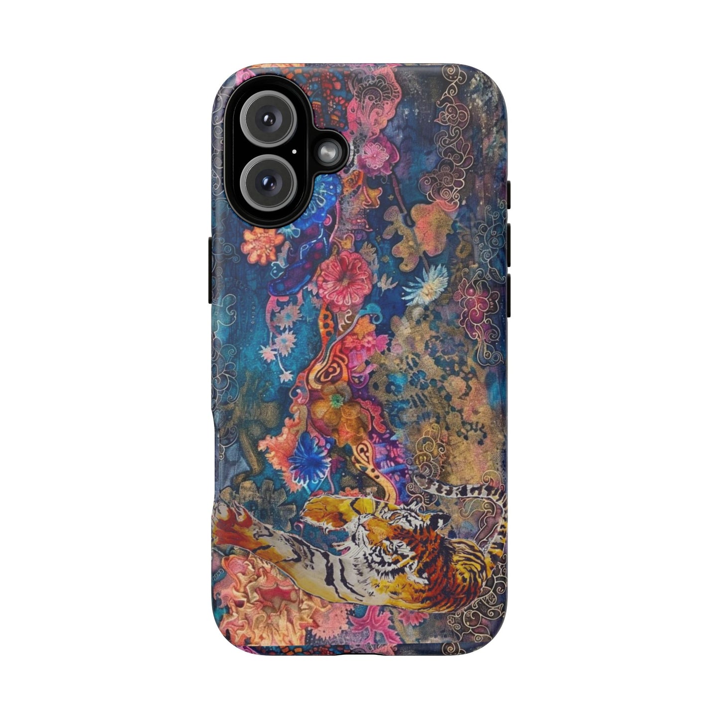 Phone Case - Colorful Floral Tiger Tough Case