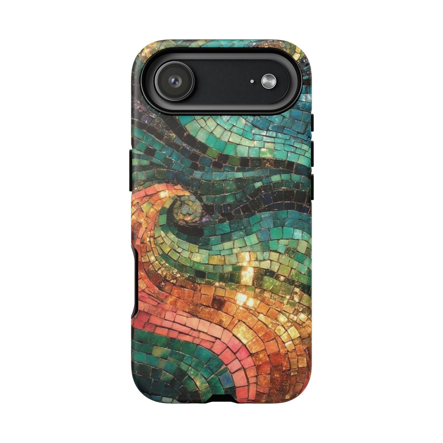 Mosaic Wave Phone Case – Colorful Artistic Tile Design Tough Case