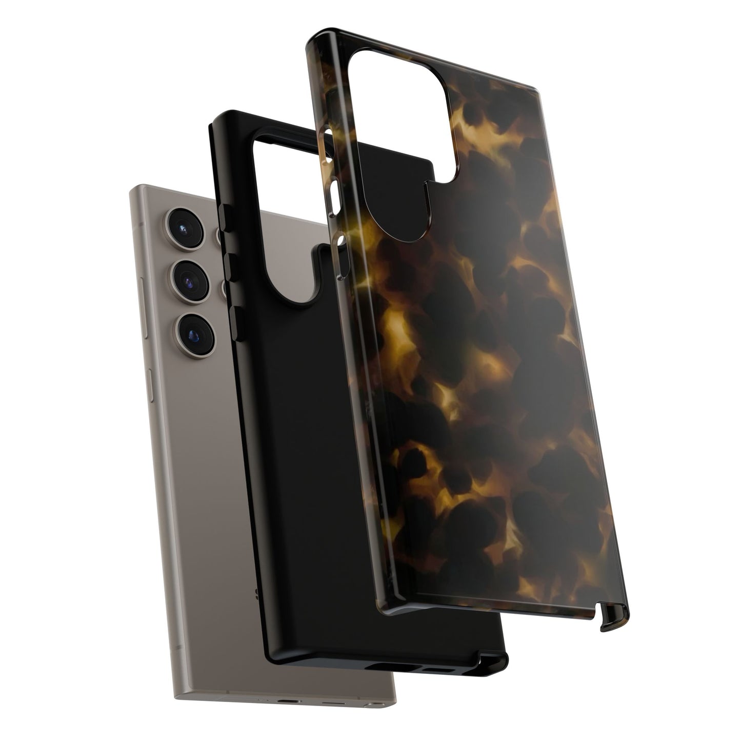 Tortoiseshell Phone Case — Protective Tough Case with Classic Brown Pattern