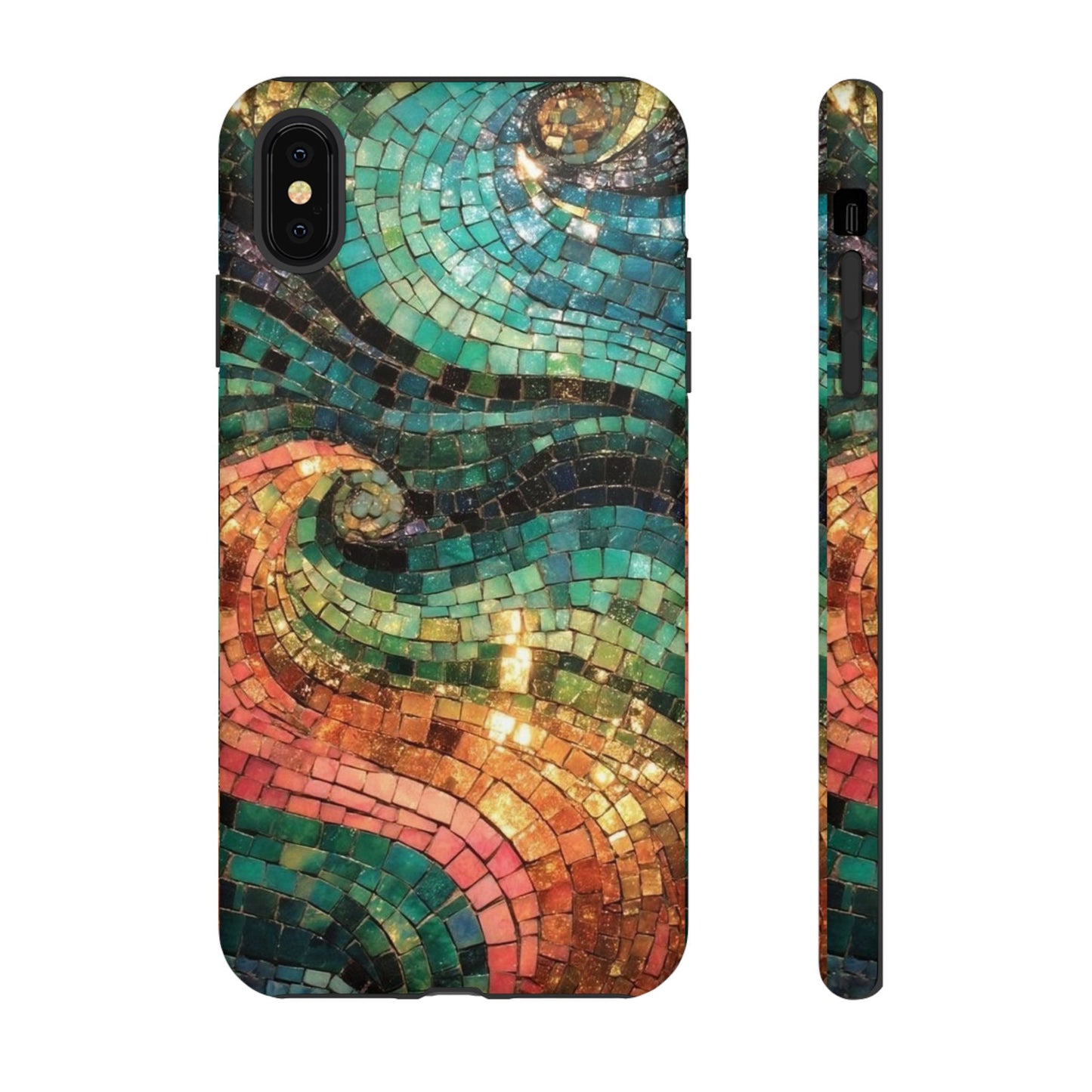 Mosaic Wave Phone Case – Colorful Artistic Tile Design Tough Case