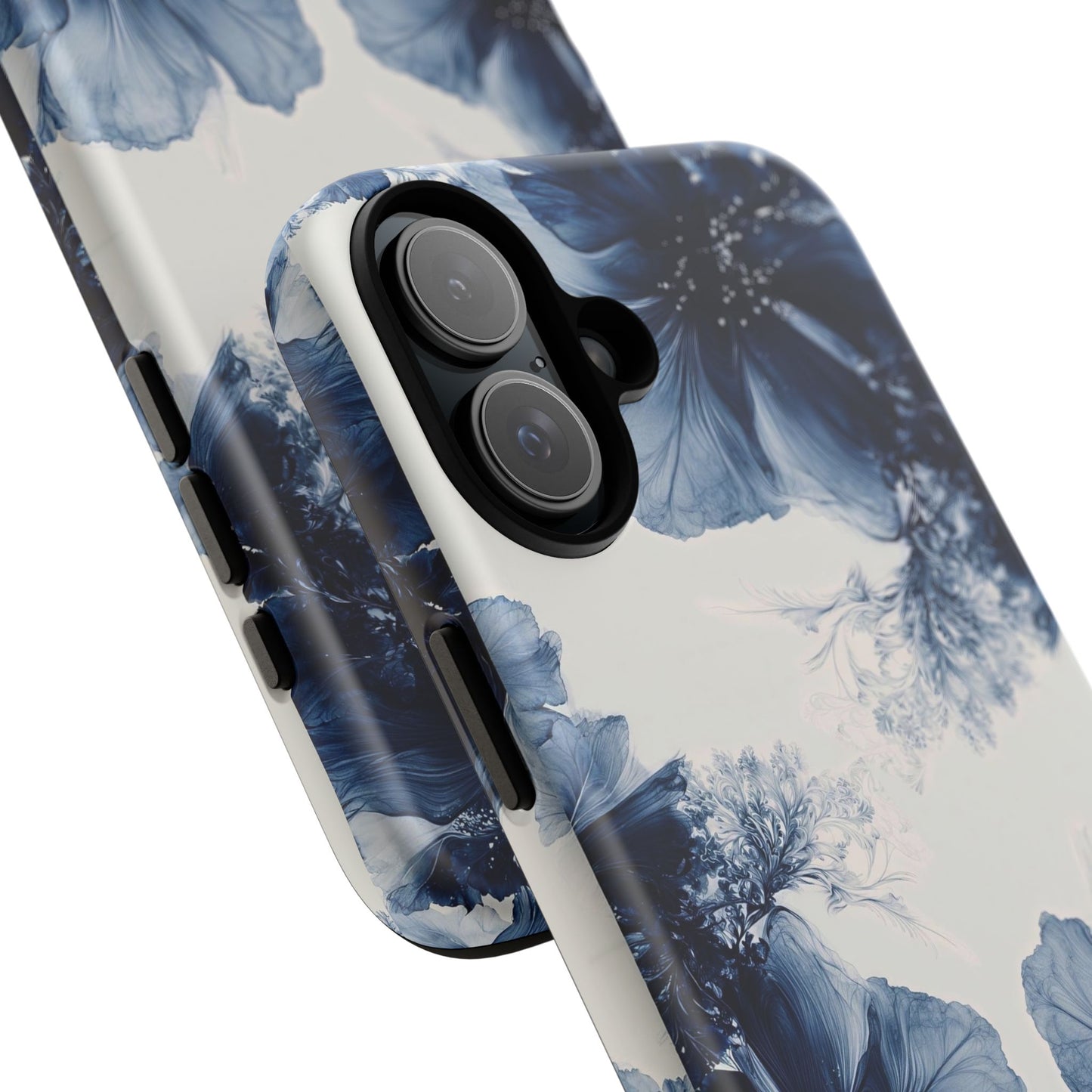 Floral Indigo Tough Phone Case — Blue Botanical Protective Cover