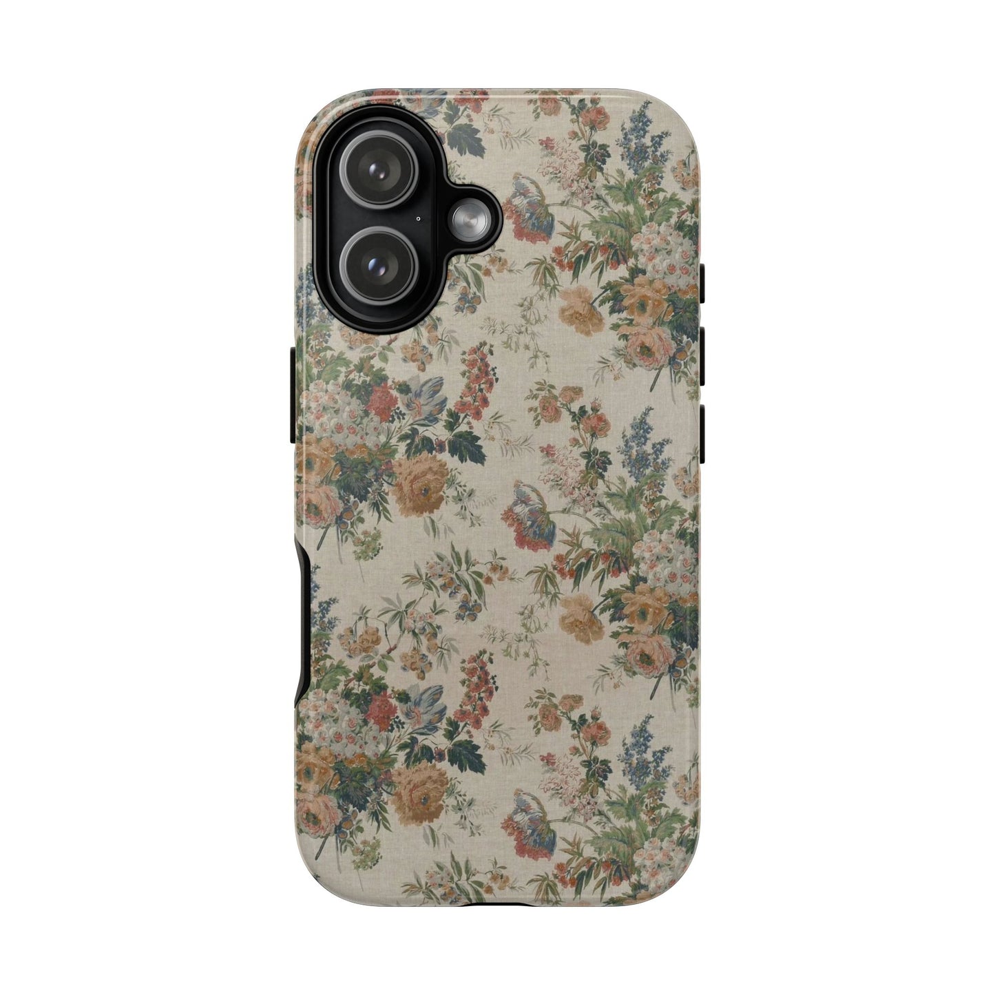 Floral Vintage Tough Phone Case – Antique Rose Pattern