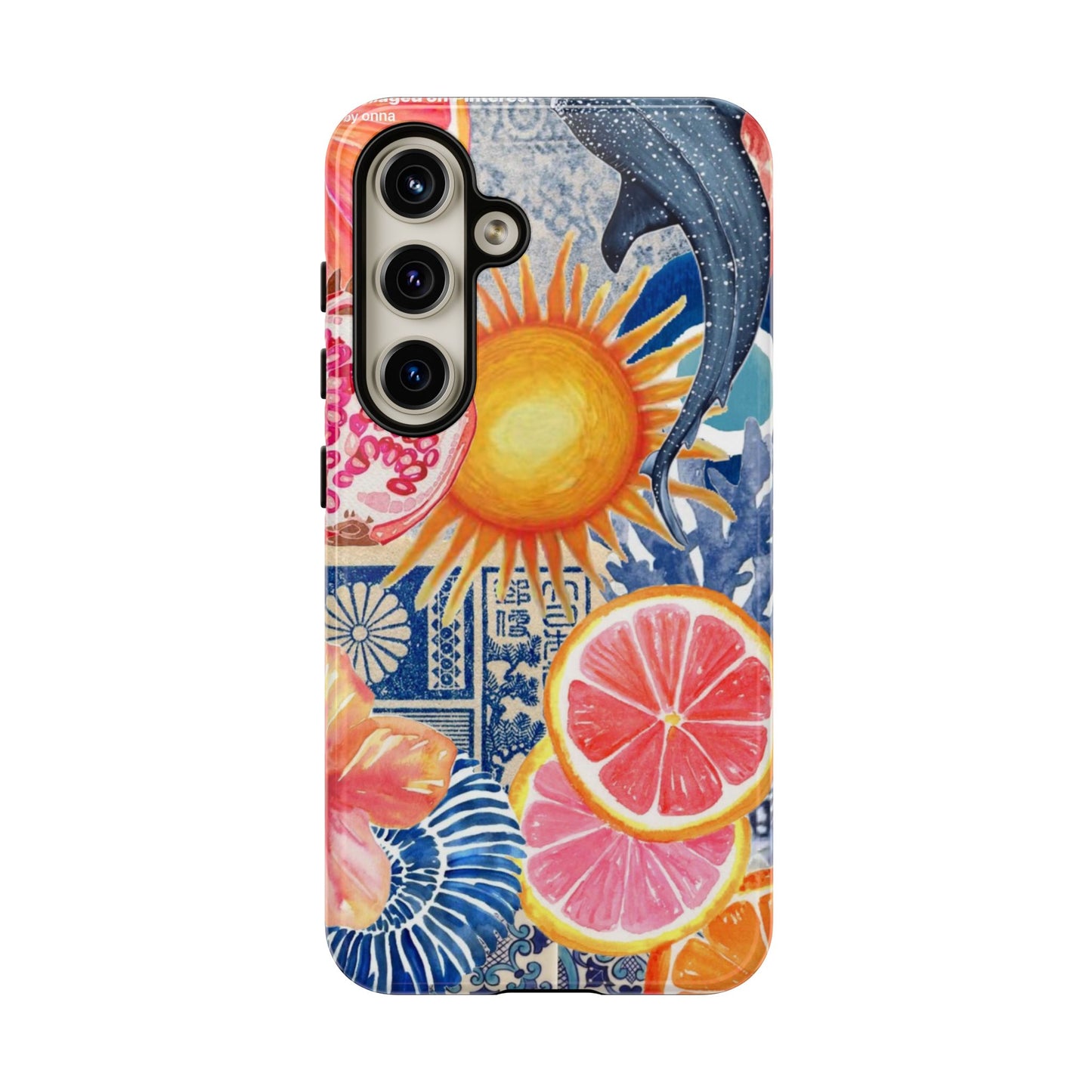 Tough Cases — Tropical Citrus Sun & Dolphin Phone Case