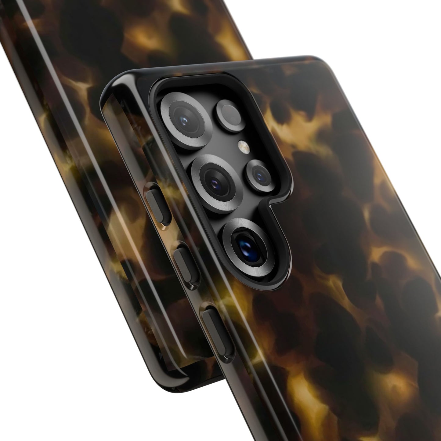 Tortoiseshell Phone Case — Protective Tough Case with Classic Brown Pattern