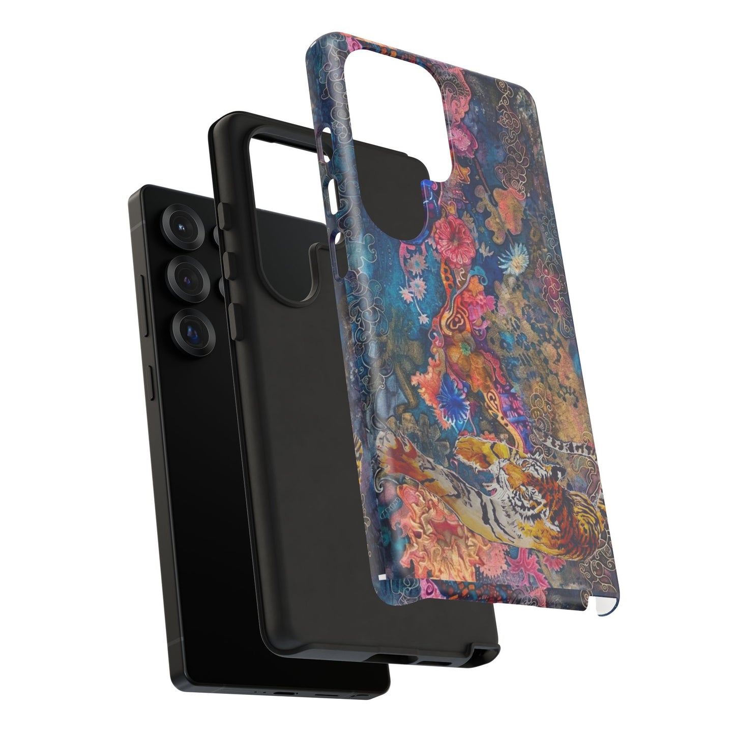 Phone Case - Colorful Floral Tiger Tough Case