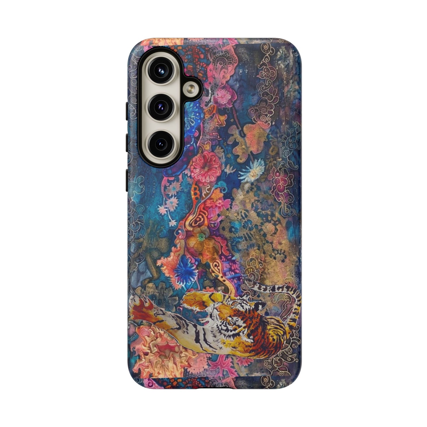 Phone Case - Colorful Floral Tiger Tough Case