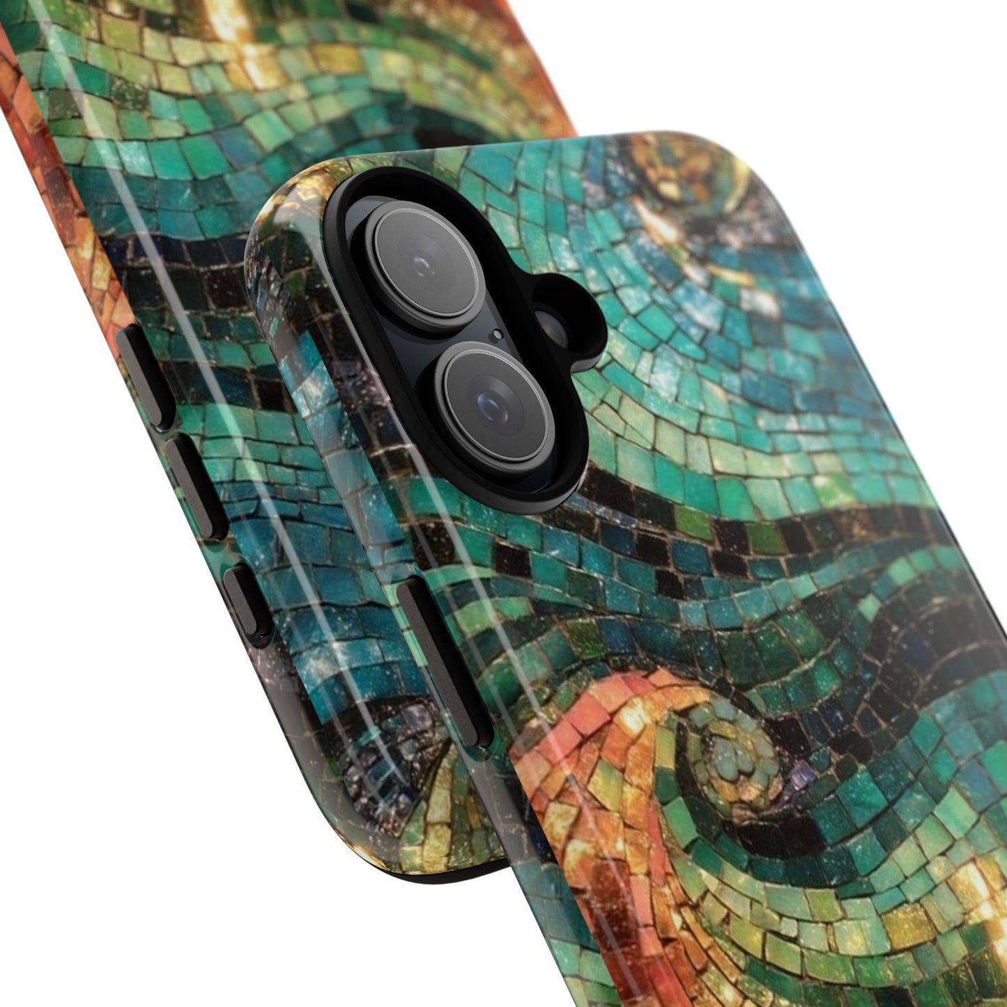 Mosaic Wave Phone Case – Colorful Artistic Tile Design Tough Case
