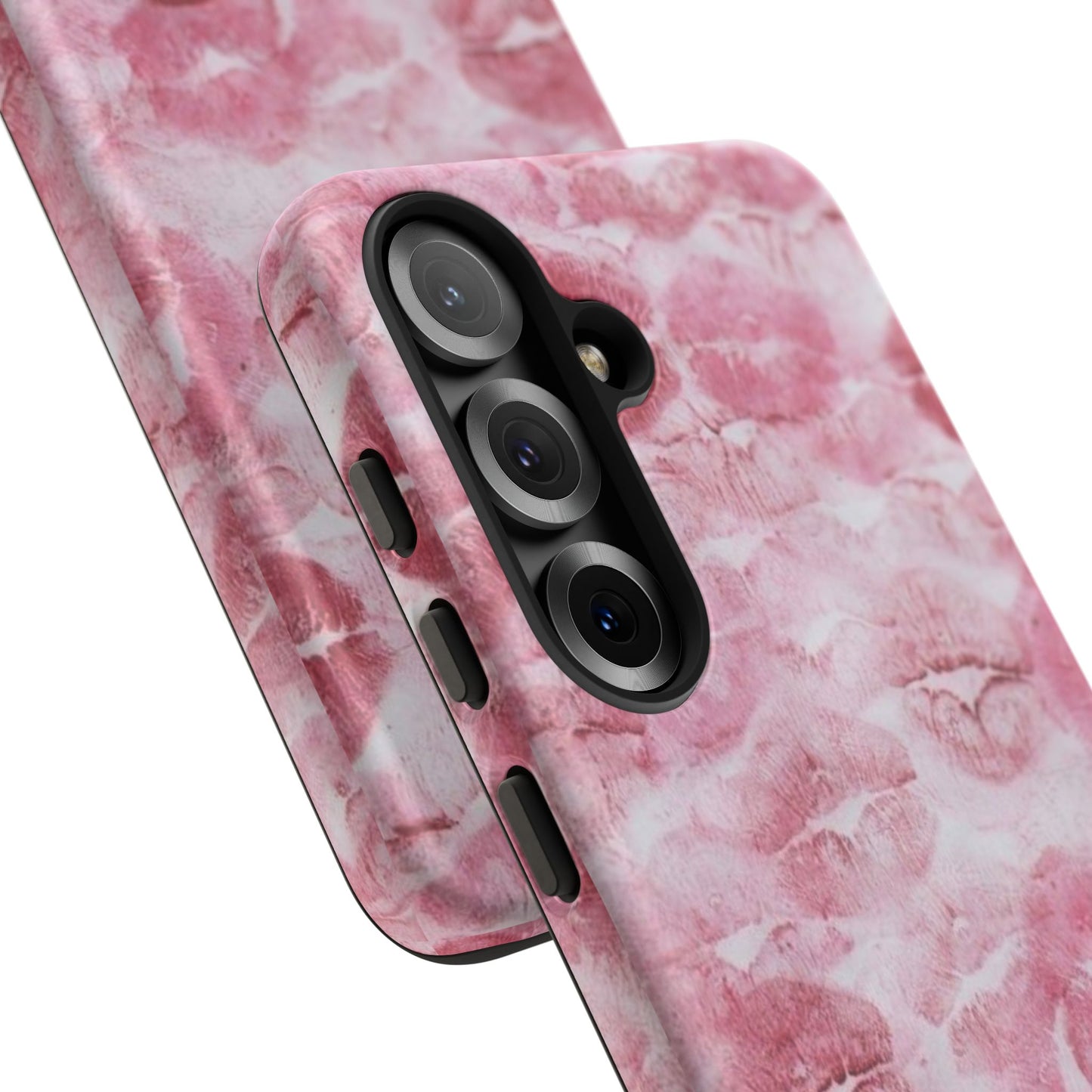 Kiss Print Tough Phone Case — Pink Marble Lip Pattern, Protective iPhone Cover