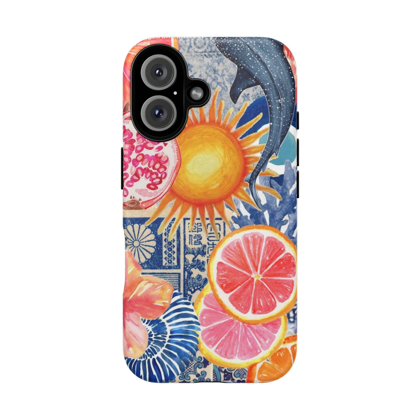 Tough Cases — Tropical Citrus Sun & Dolphin Phone Case