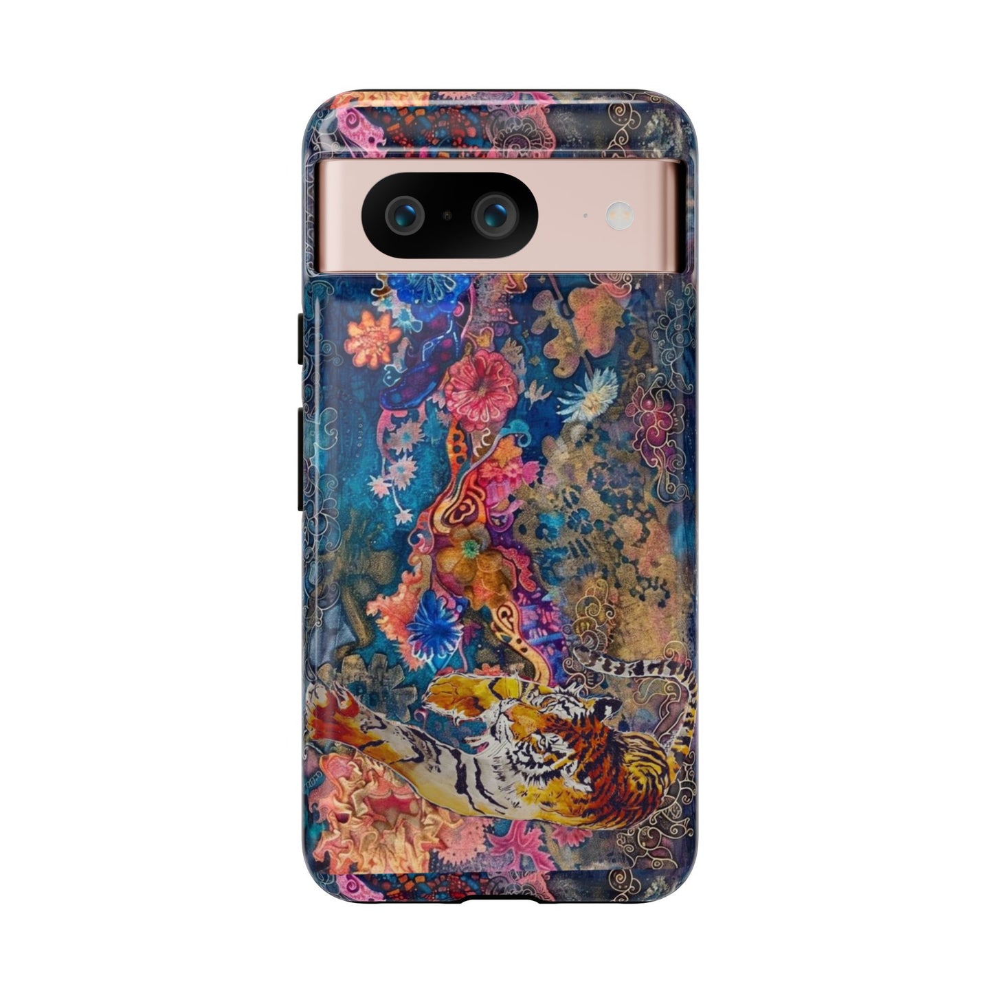 Phone Case - Colorful Floral Tiger Tough Case