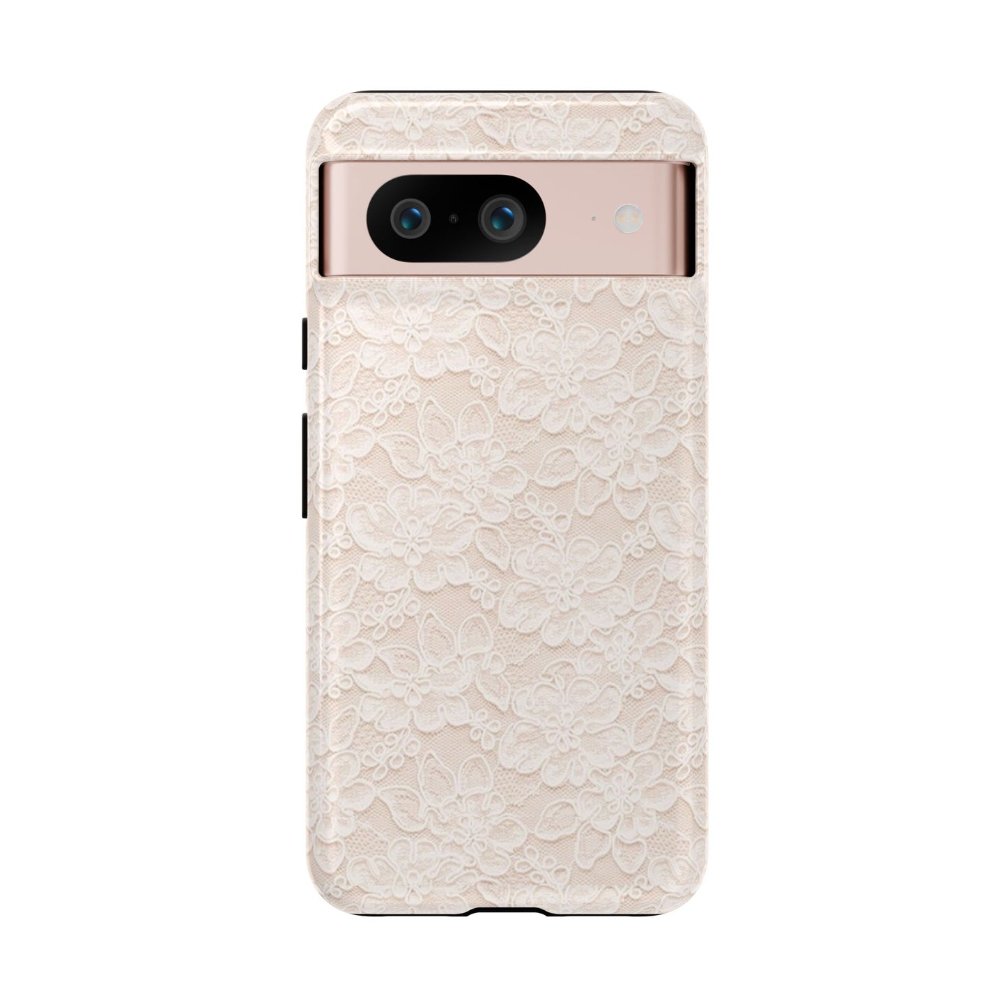 Floral Lace Tough Phone Case – Vintage Ivory Protective Cover