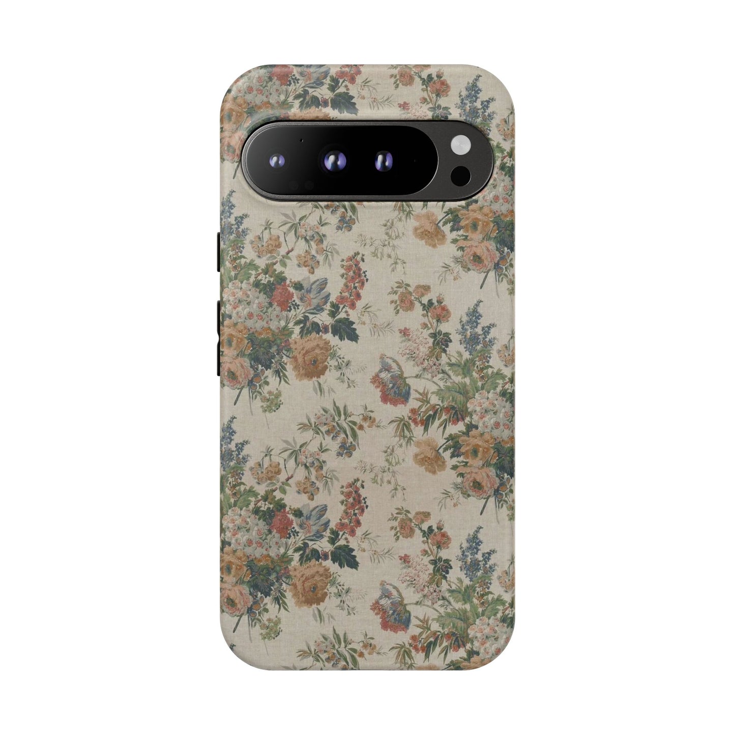 Floral Vintage Tough Phone Case – Antique Rose Pattern