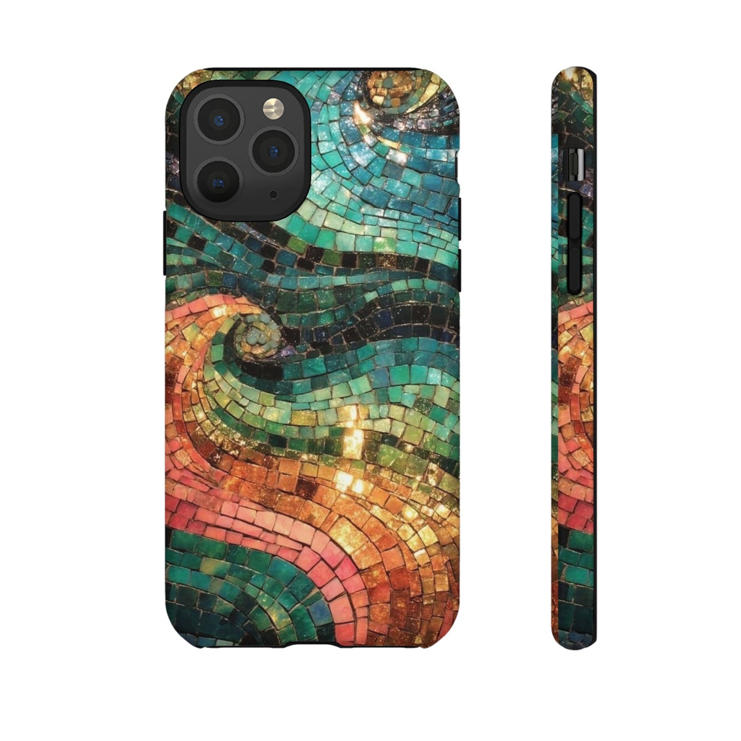 Mosaic Wave Phone Case – Colorful Artistic Tile Design Tough Case