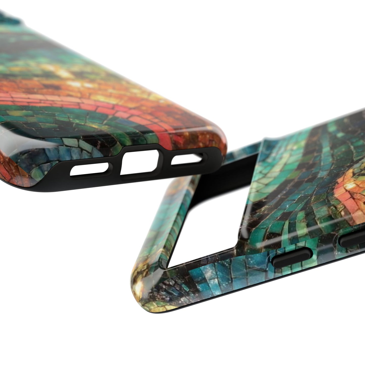 Mosaic Wave Phone Case – Colorful Artistic Tile Design Tough Case