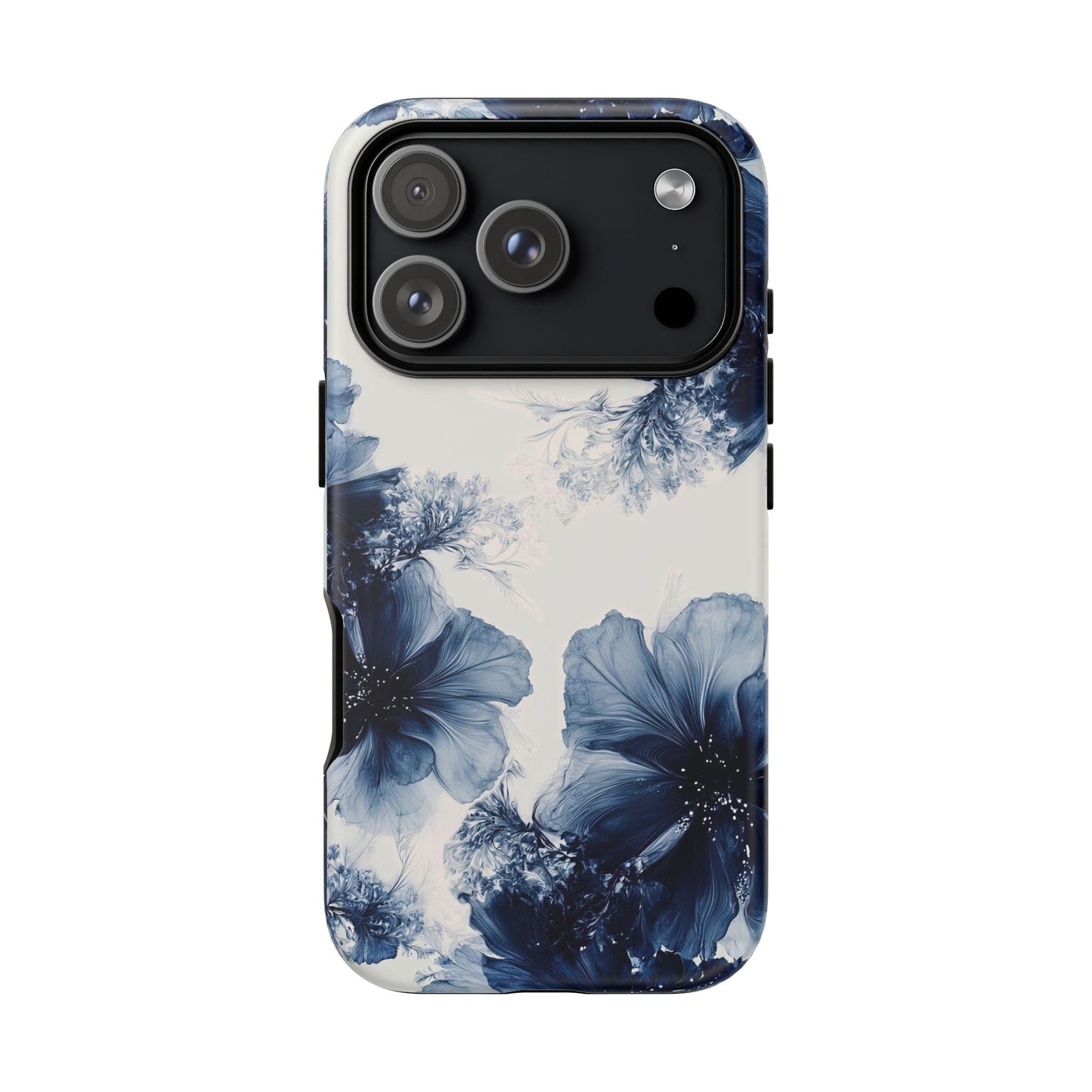 Floral Indigo Tough Phone Case — Blue Botanical Protective Cover