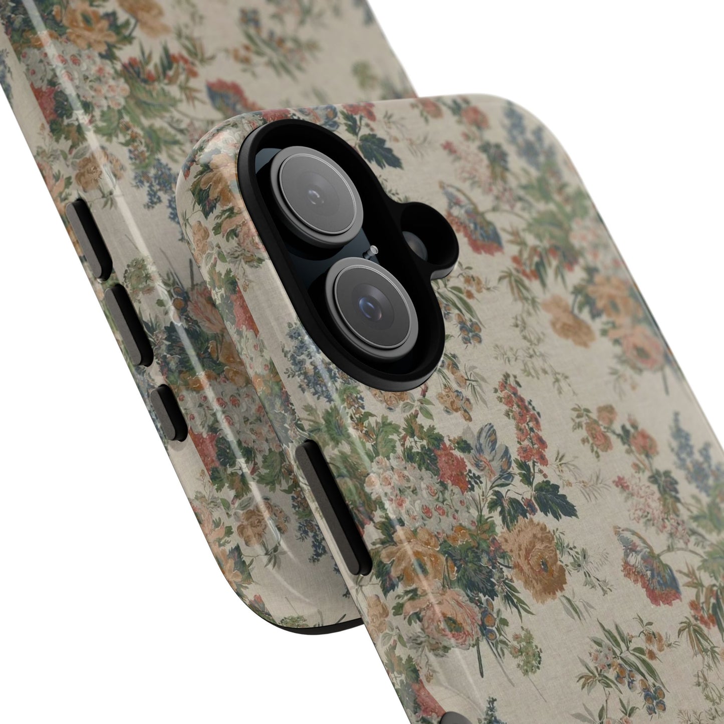 Floral Vintage Tough Phone Case – Antique Rose Pattern