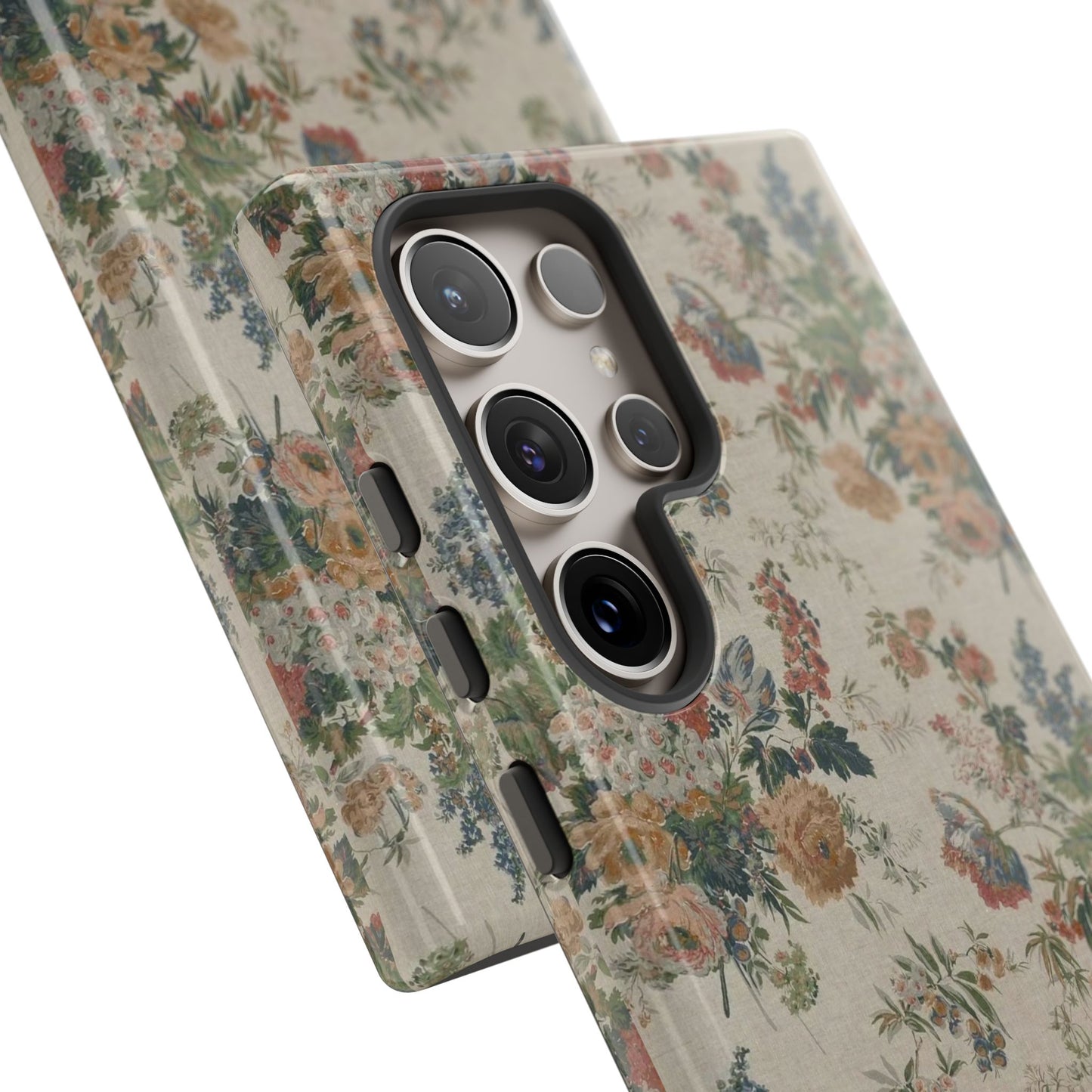Floral Vintage Tough Phone Case – Antique Rose Pattern