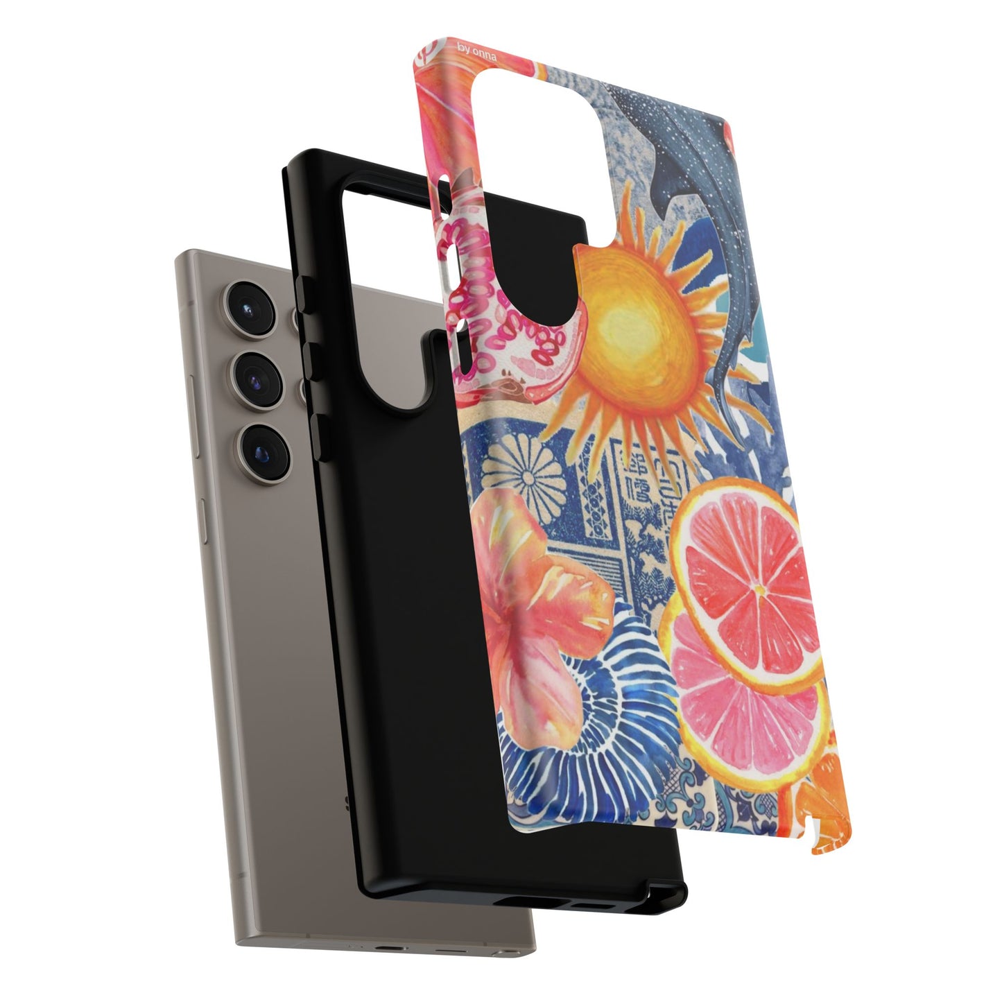 Tough Cases — Tropical Citrus Sun & Dolphin Phone Case