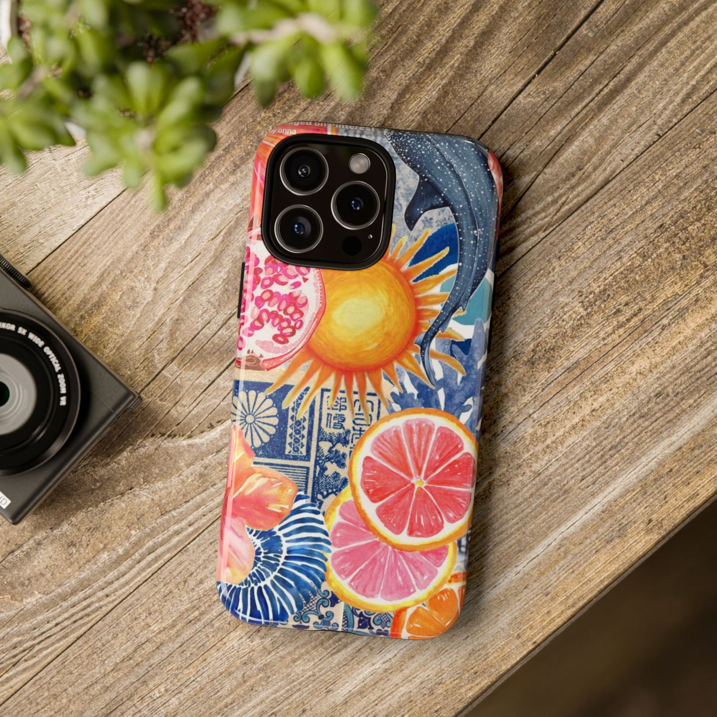 Tough Cases — Tropical Citrus Sun & Dolphin Phone Case