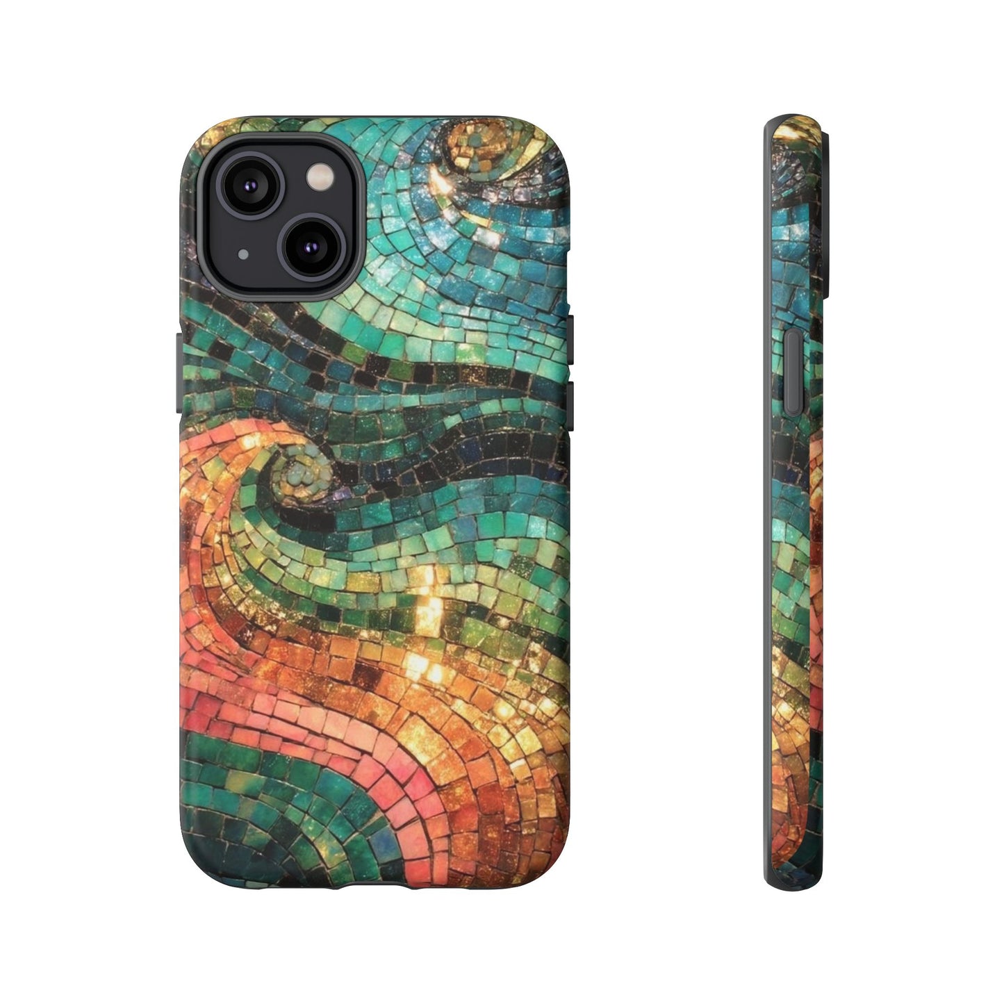 Mosaic Wave Phone Case – Colorful Artistic Tile Design Tough Case