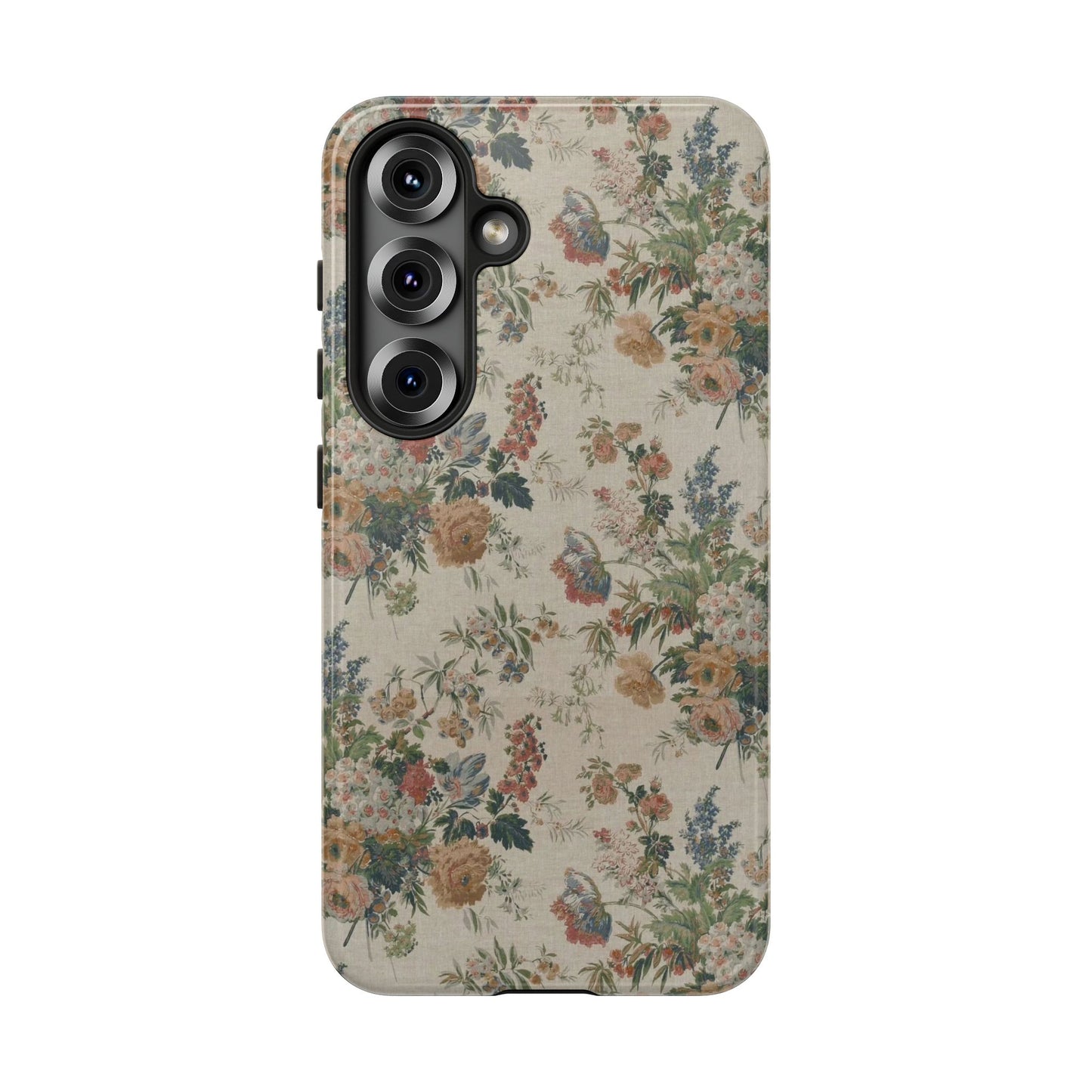 Floral Vintage Tough Phone Case – Antique Rose Pattern