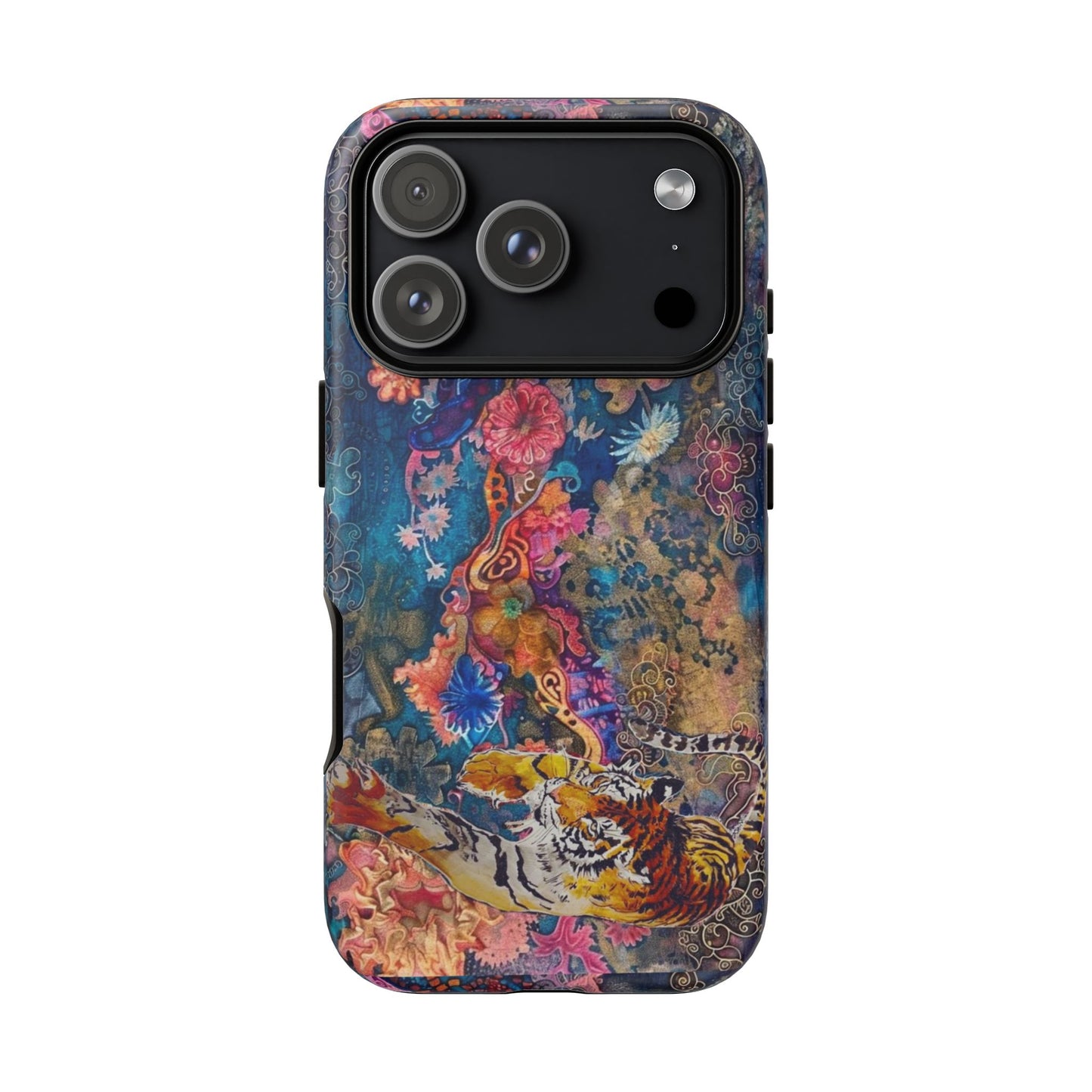 Phone Case - Colorful Floral Tiger Tough Case