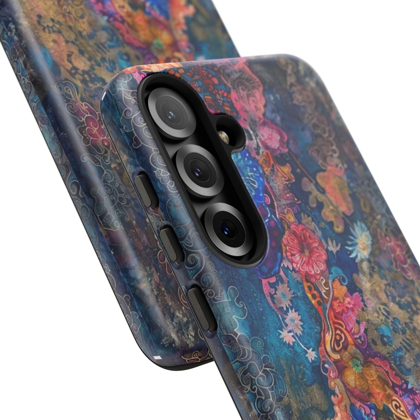 Phone Case - Colorful Floral Tiger Tough Case