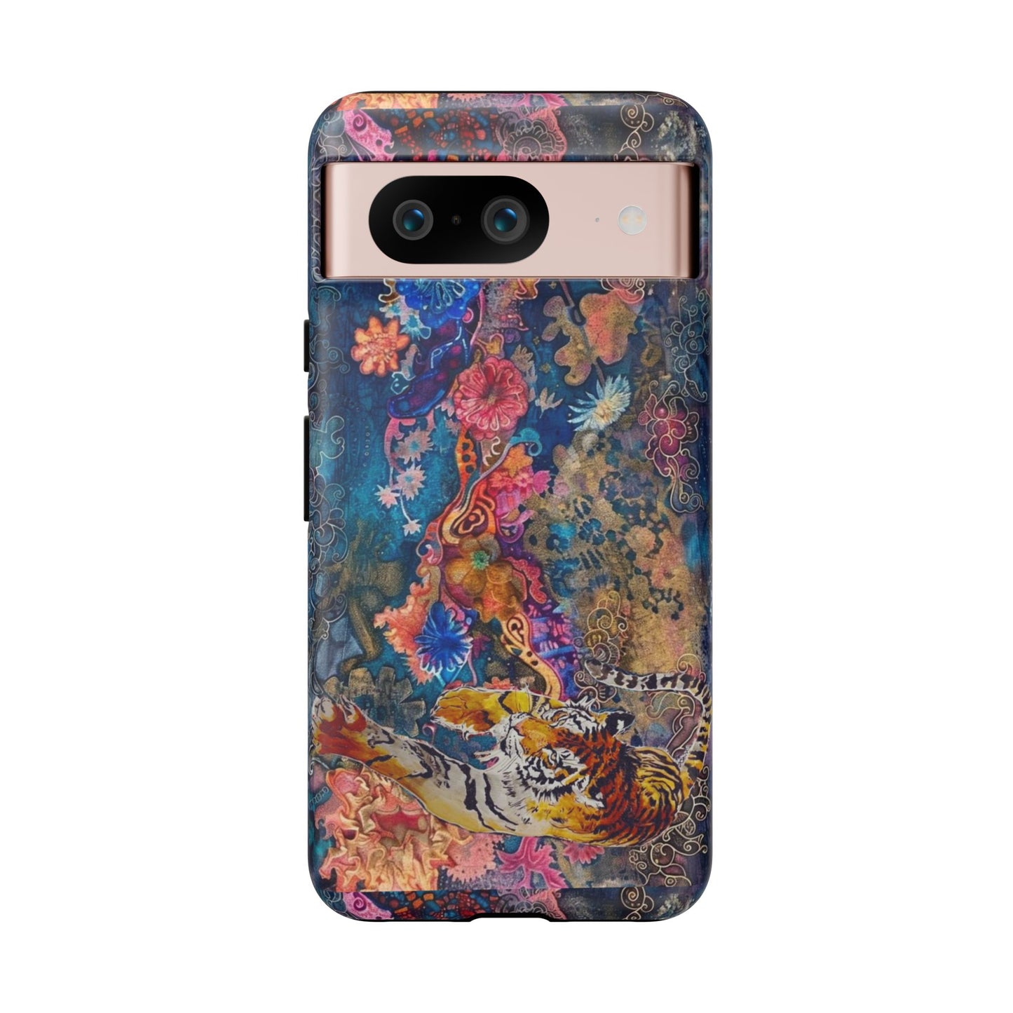 Phone Case - Colorful Floral Tiger Tough Case