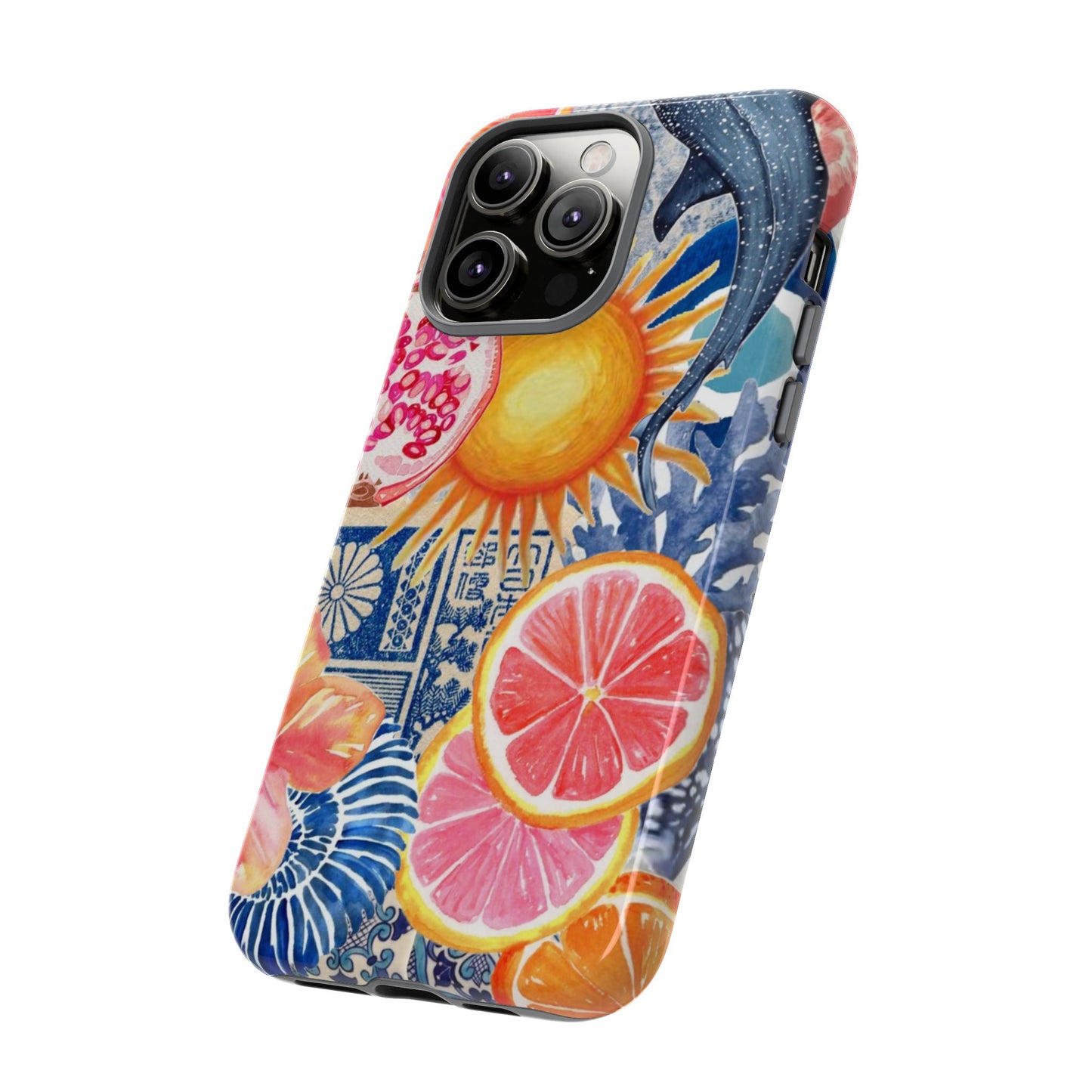 Tough Cases — Tropical Citrus Sun & Dolphin Phone Case