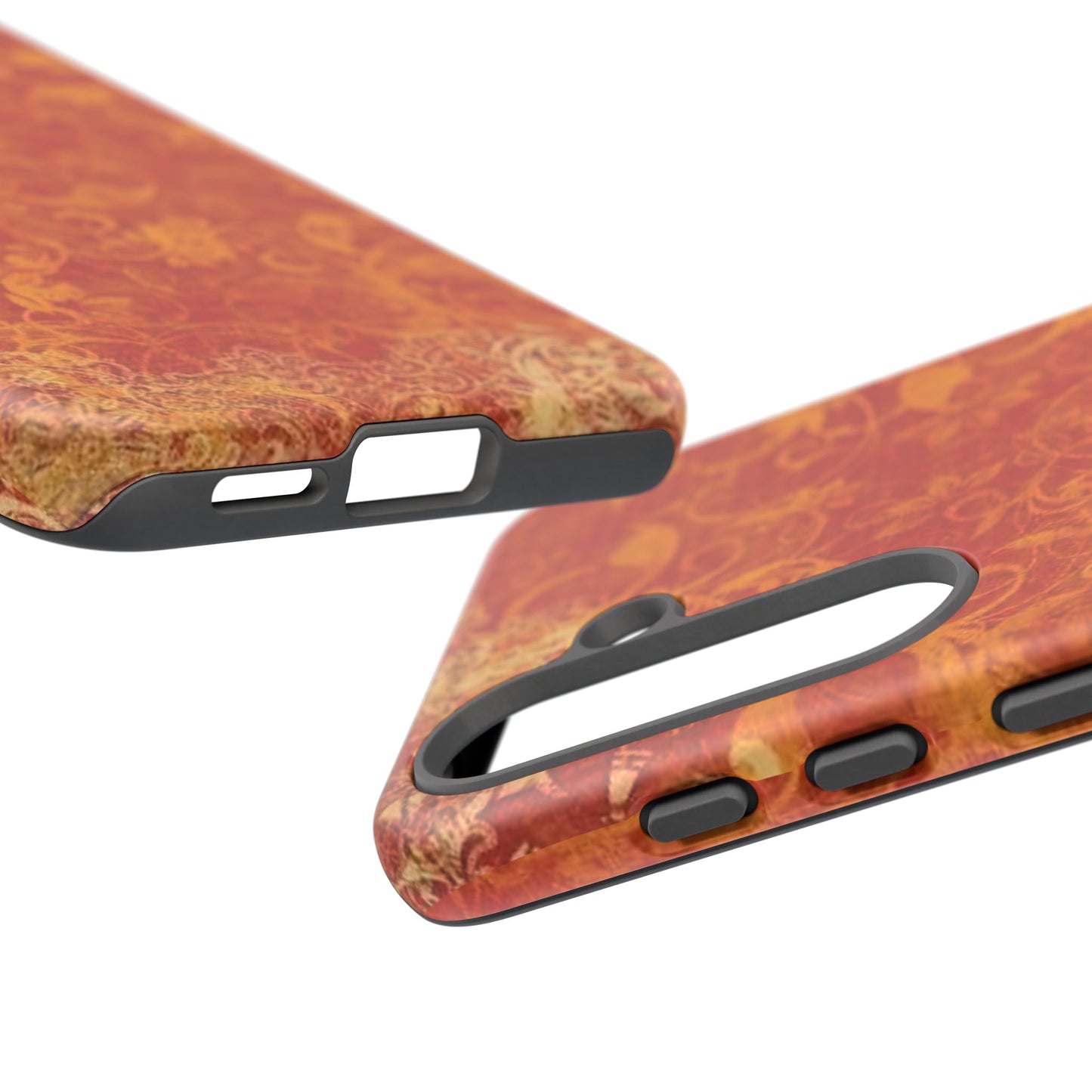 Floral Autumn iPhone Tough Case — Orange Vintage Scroll Design