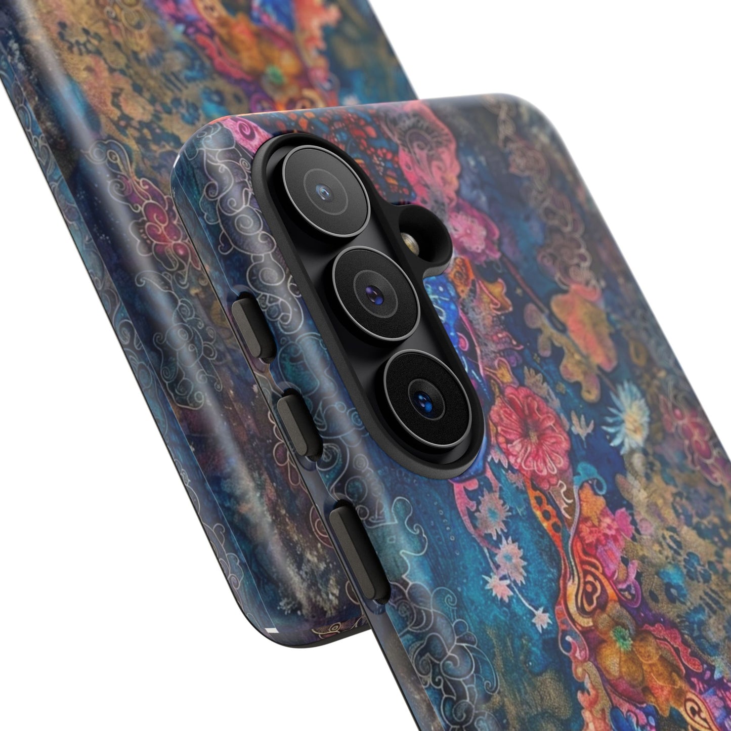 Phone Case - Colorful Floral Tiger Tough Case