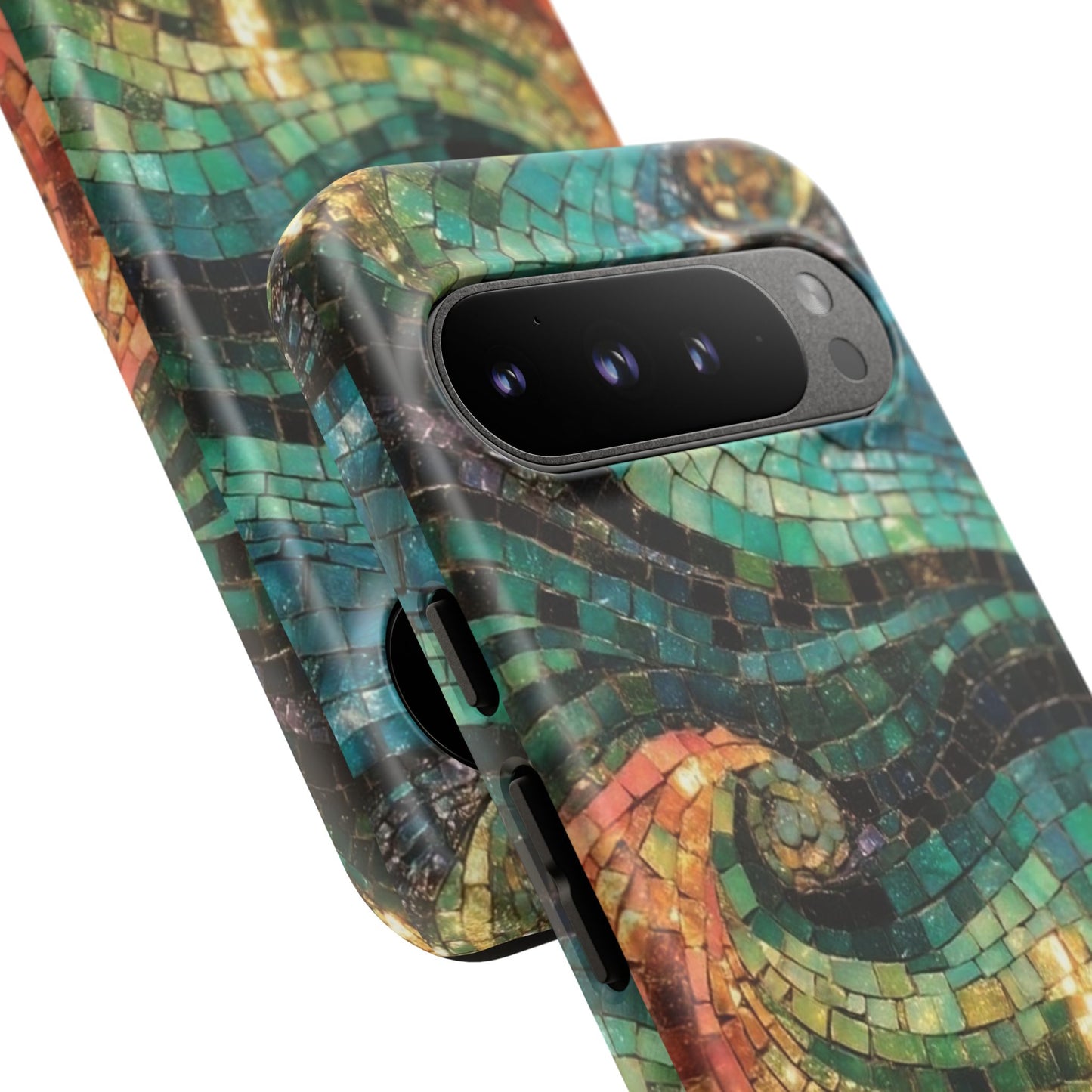 Mosaic Wave Phone Case – Colorful Artistic Tile Design Tough Case