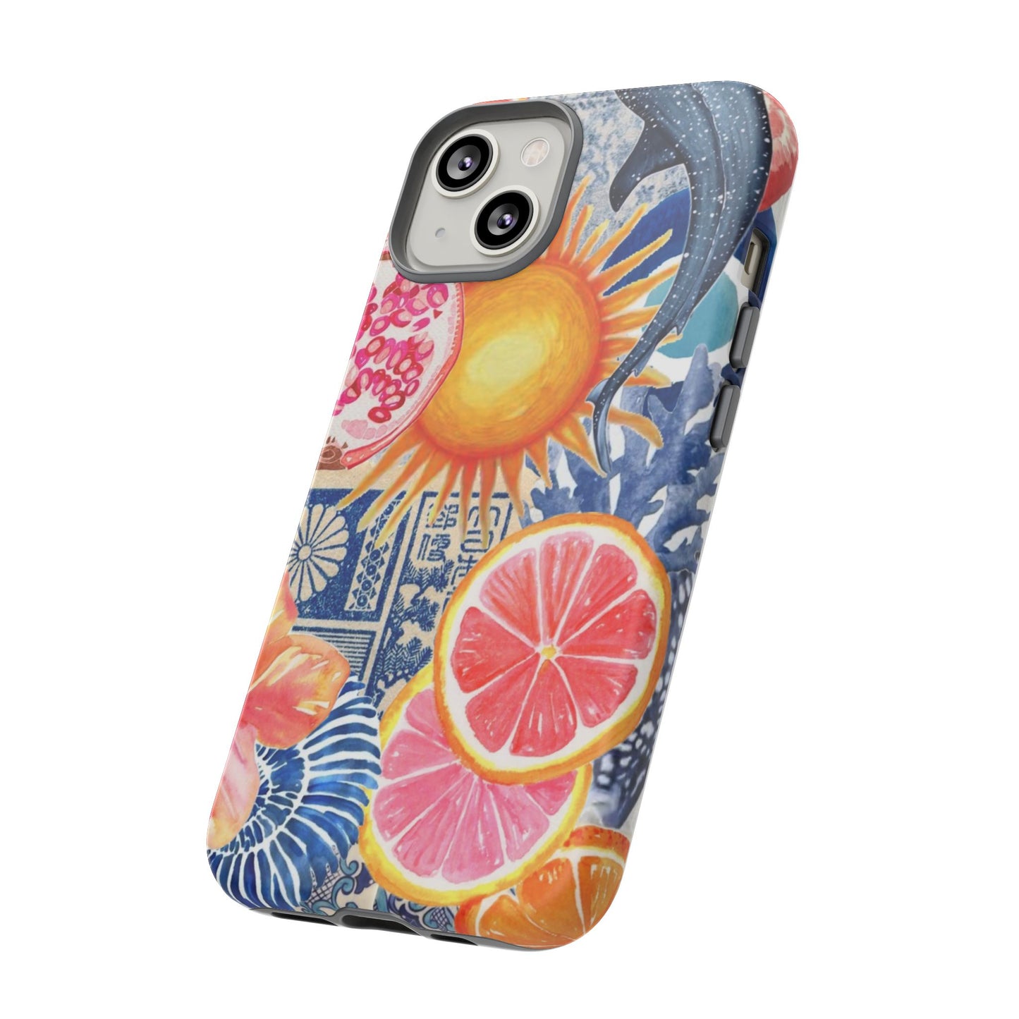 Tough Cases — Tropical Citrus Sun & Dolphin Phone Case