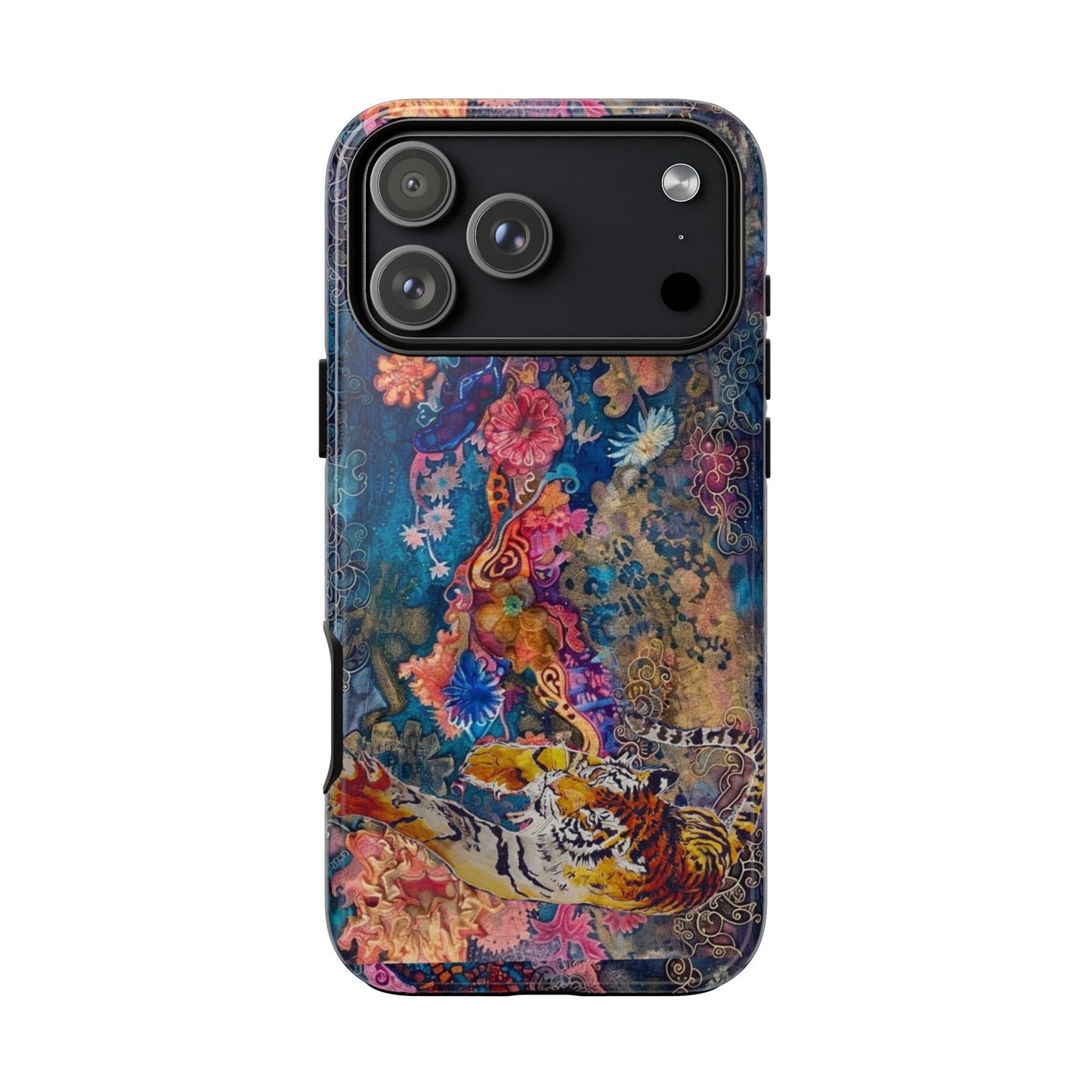 Phone Case - Colorful Floral Tiger Tough Case