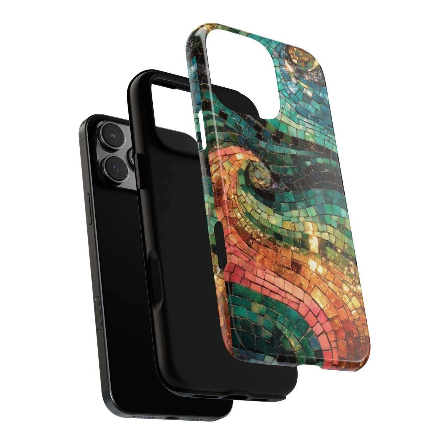 Mosaic Wave Phone Case – Colorful Artistic Tile Design Tough Case